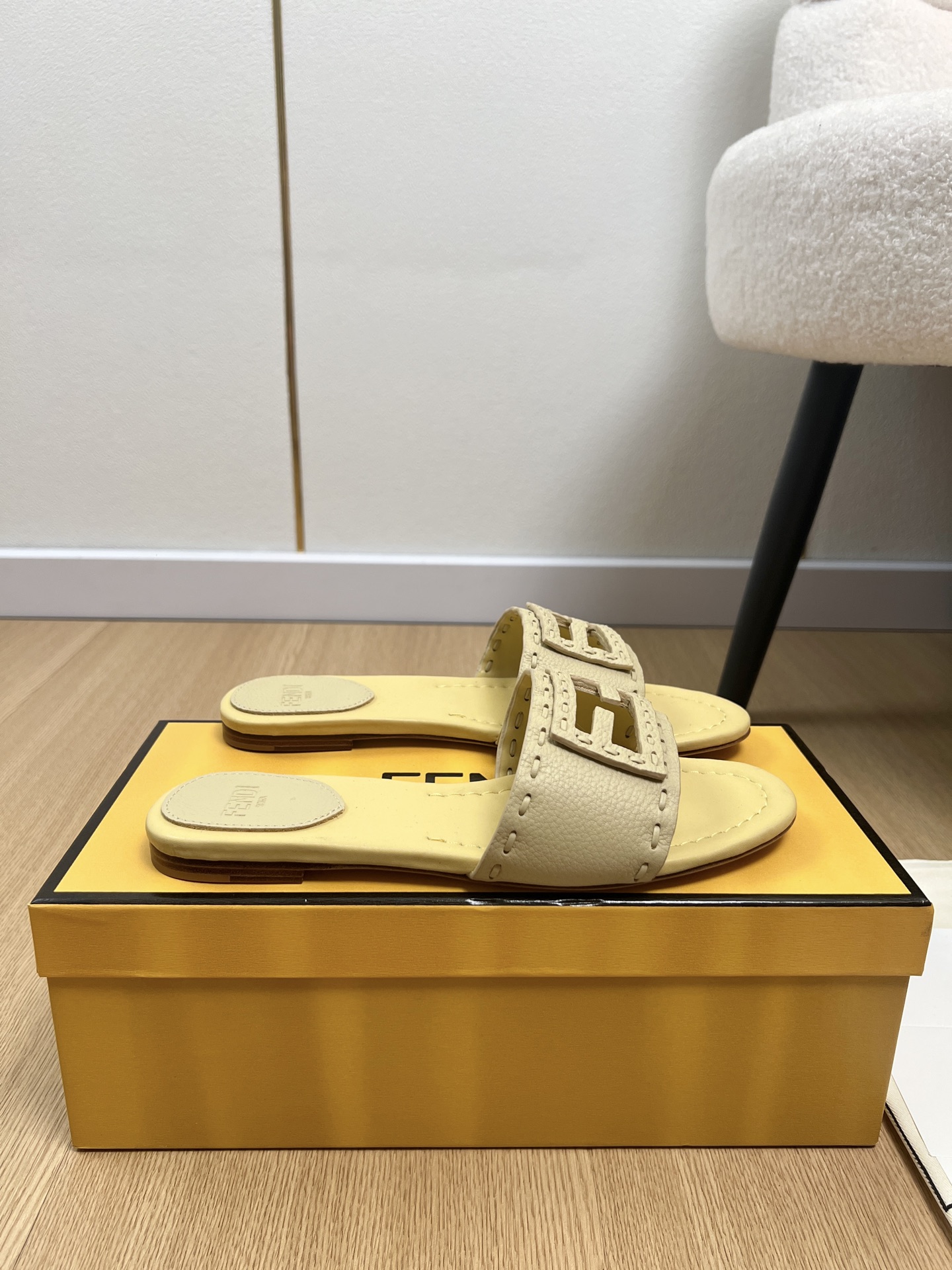 Fendi Baguette Flat Mule Slides