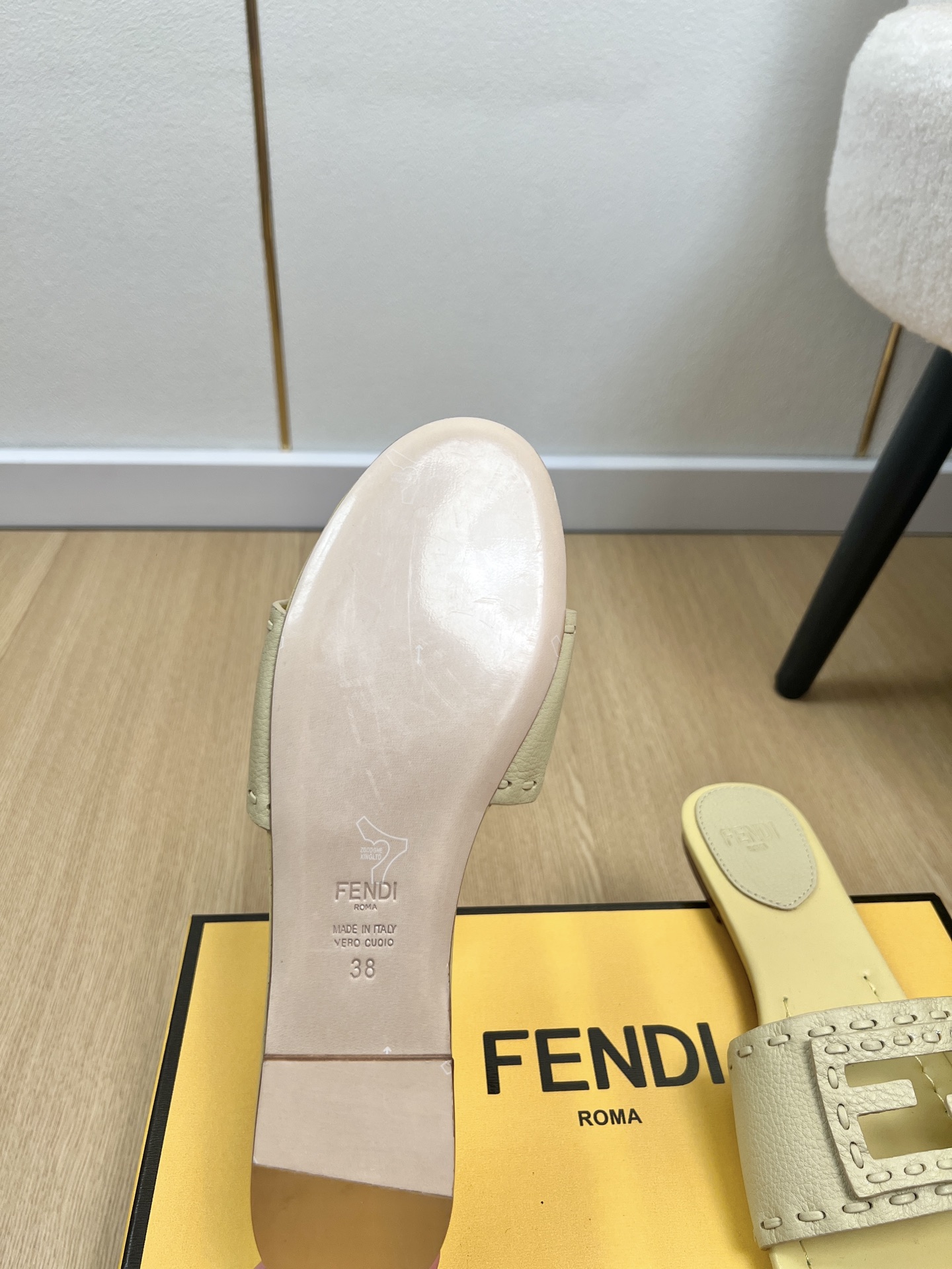 Fendi Baguette Flat Mule Slides