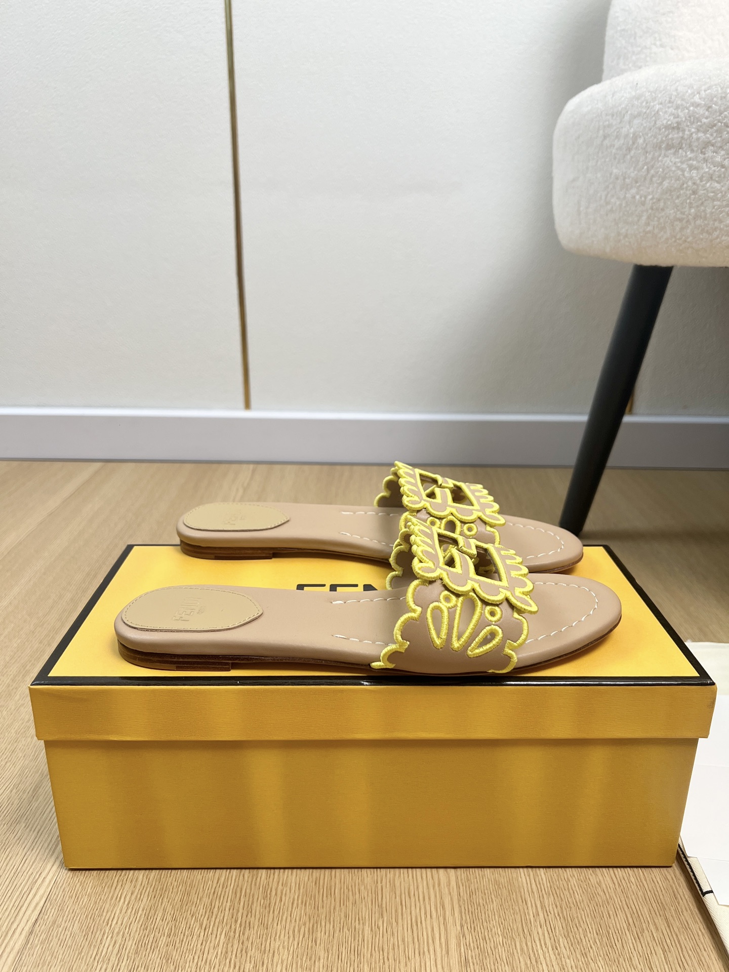 Fendi Baguette Flat Mule Slides