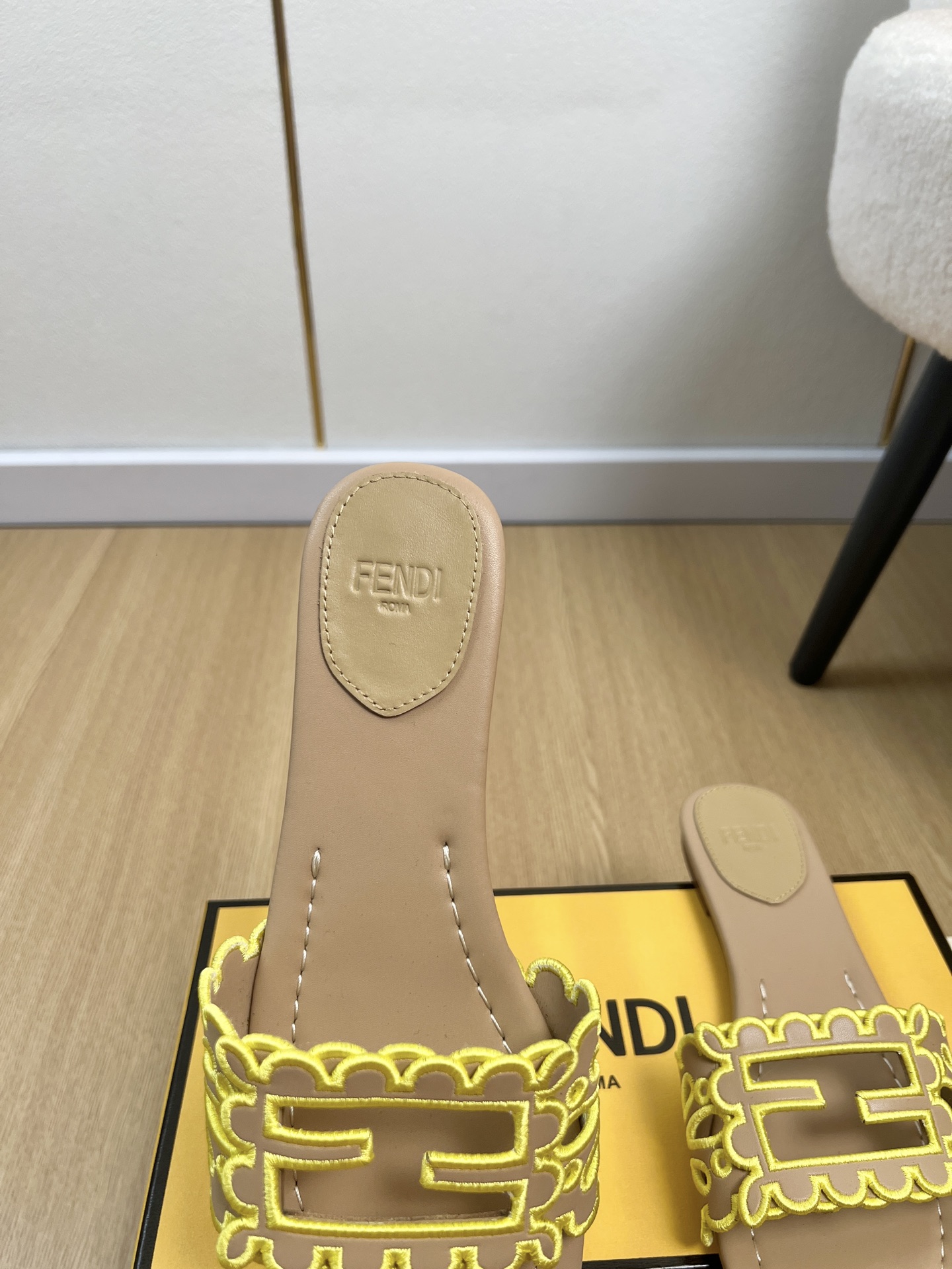 Fendi Baguette Flat Mule Slides