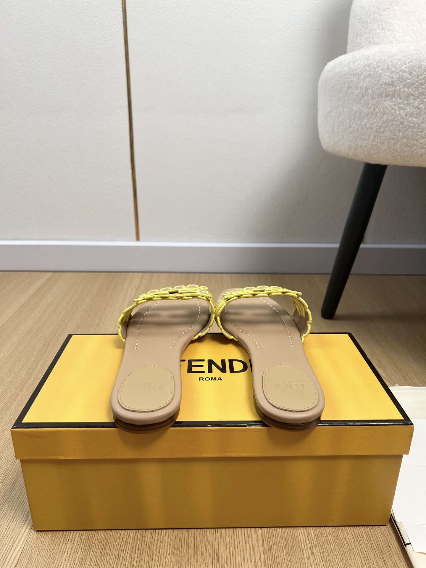 Fendi Baguette Flat Mule Slides