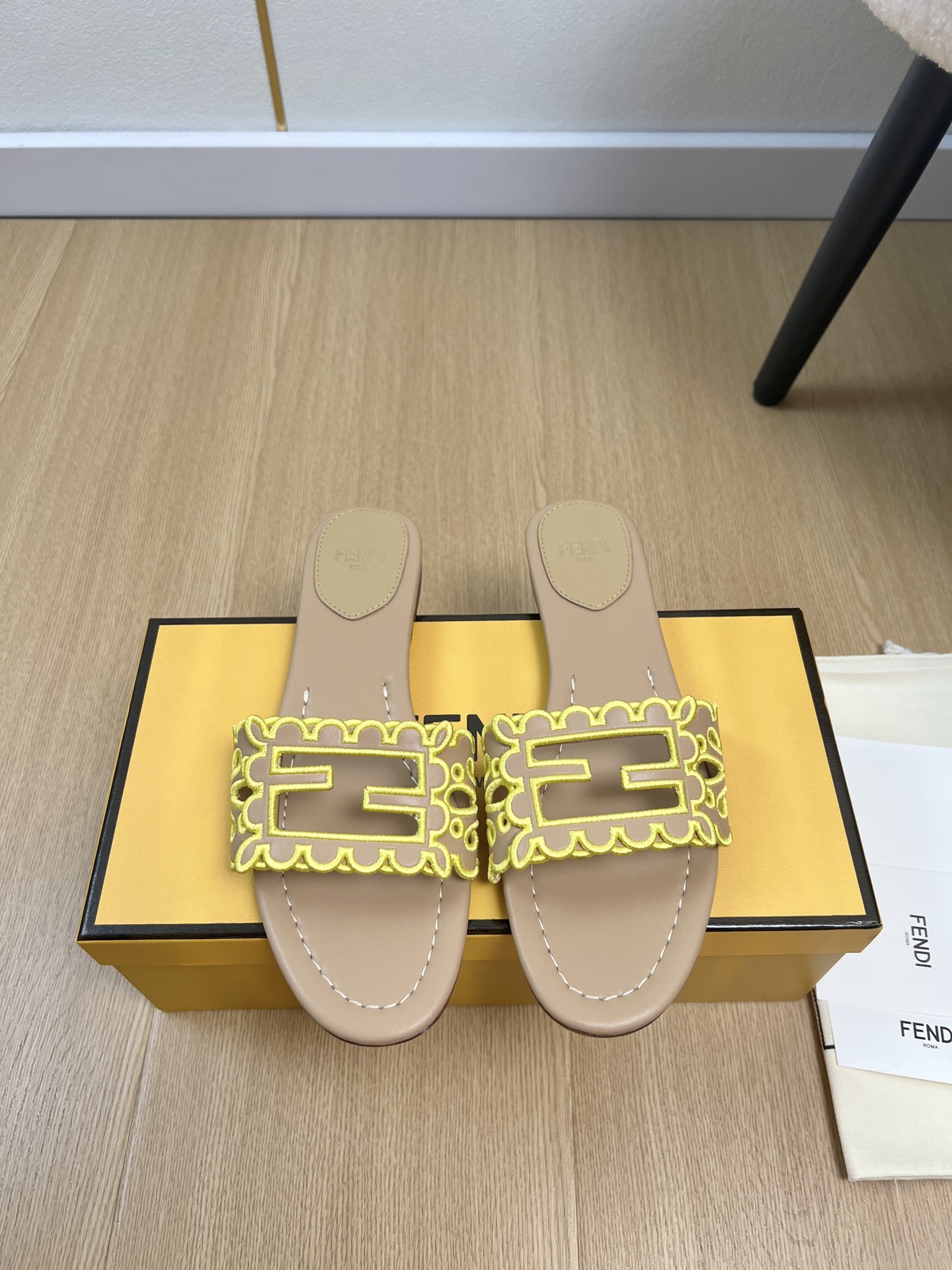 Fendi Baguette Flat Mule Slides