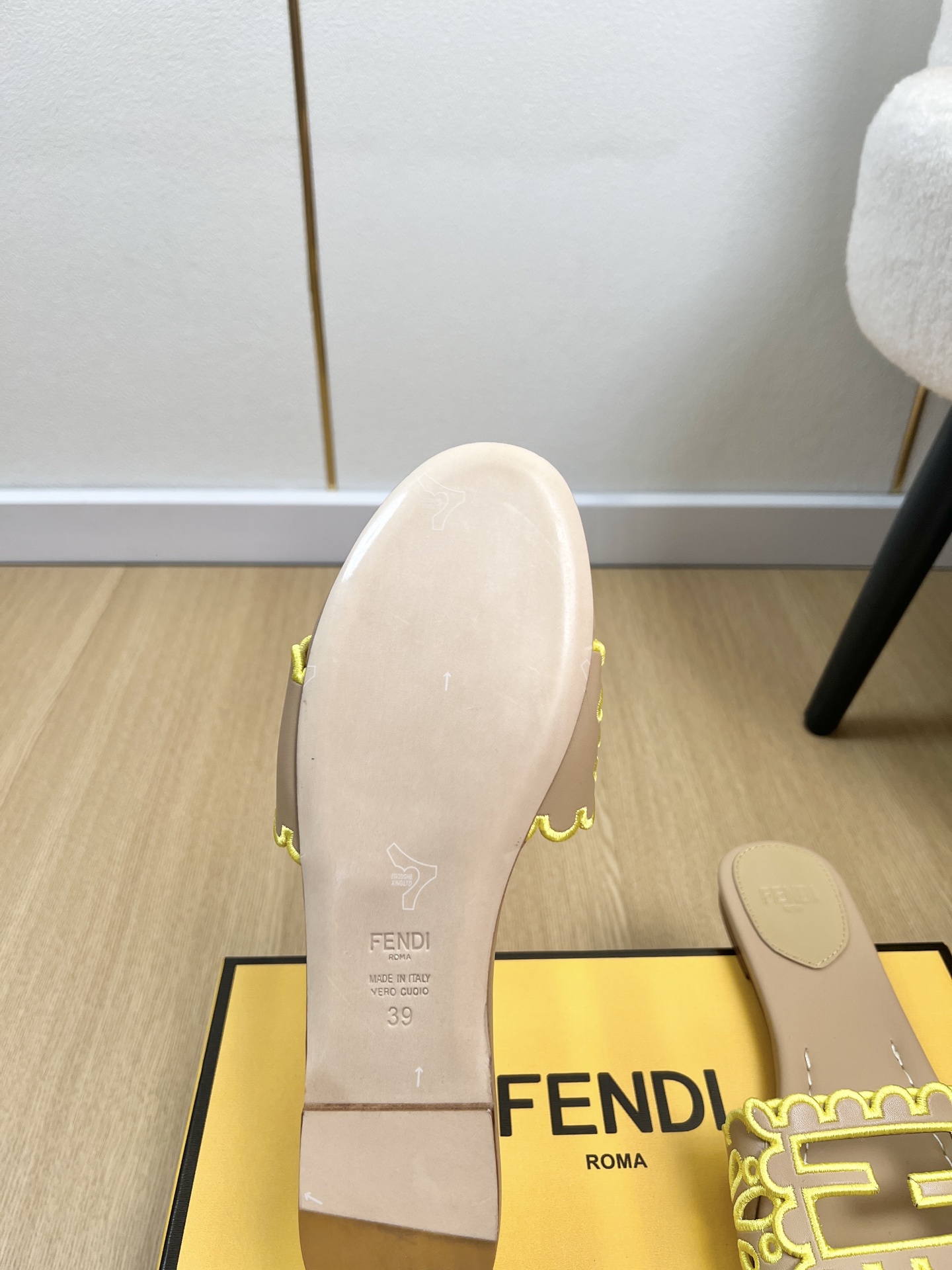 Fendi Baguette Flat Mule Slides