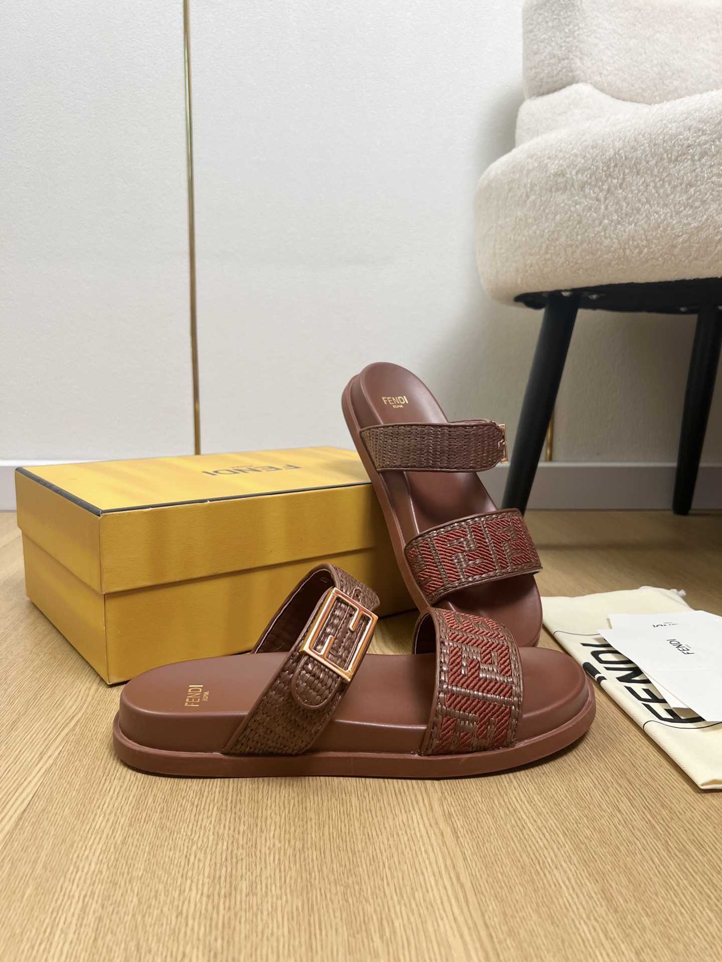 Fendi Feel Woven Slides