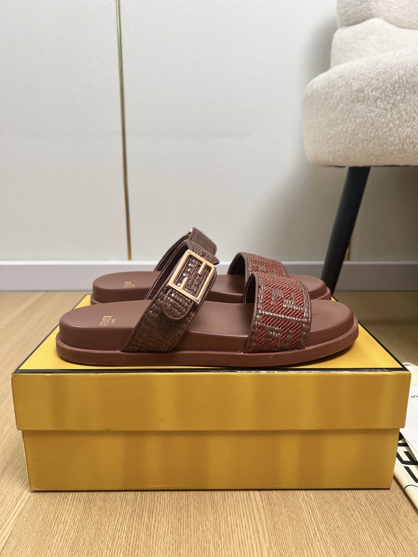 Fendi Feel Woven Slides