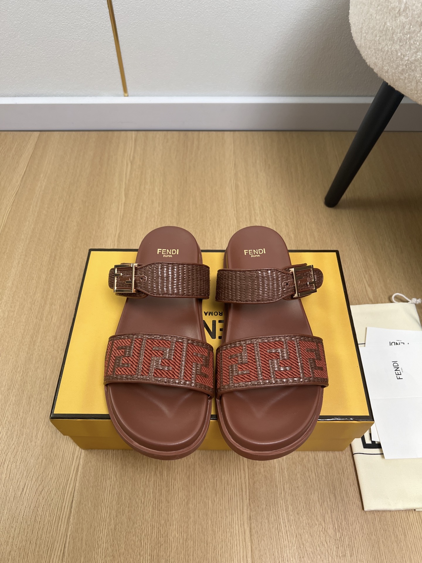Fendi Feel Woven Slides