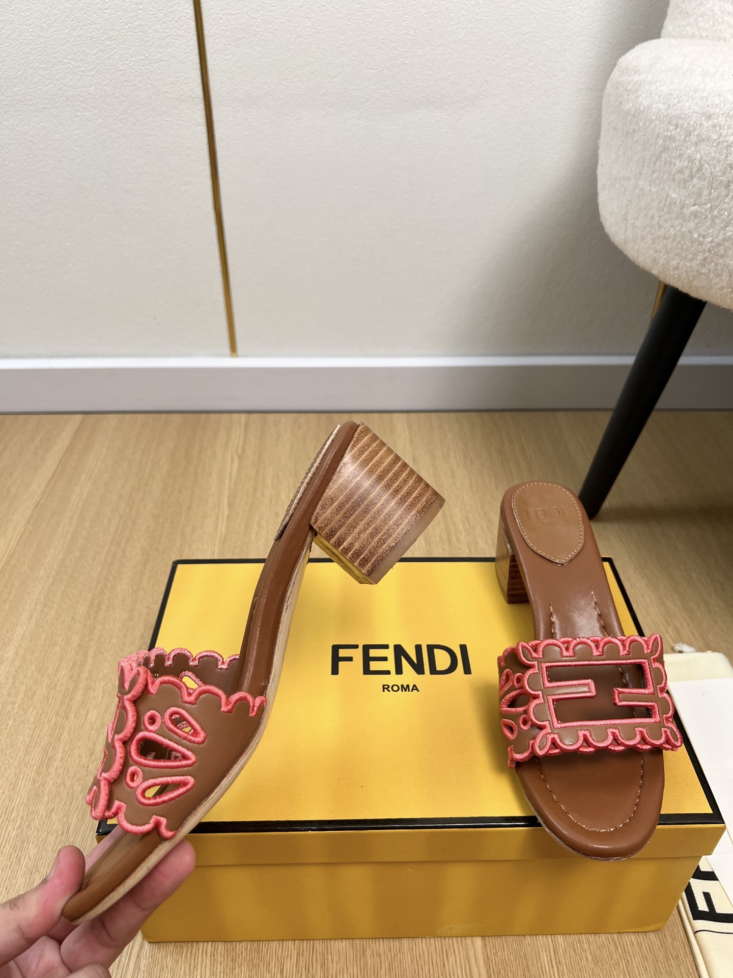 Fendi Baguette Mule Sandals