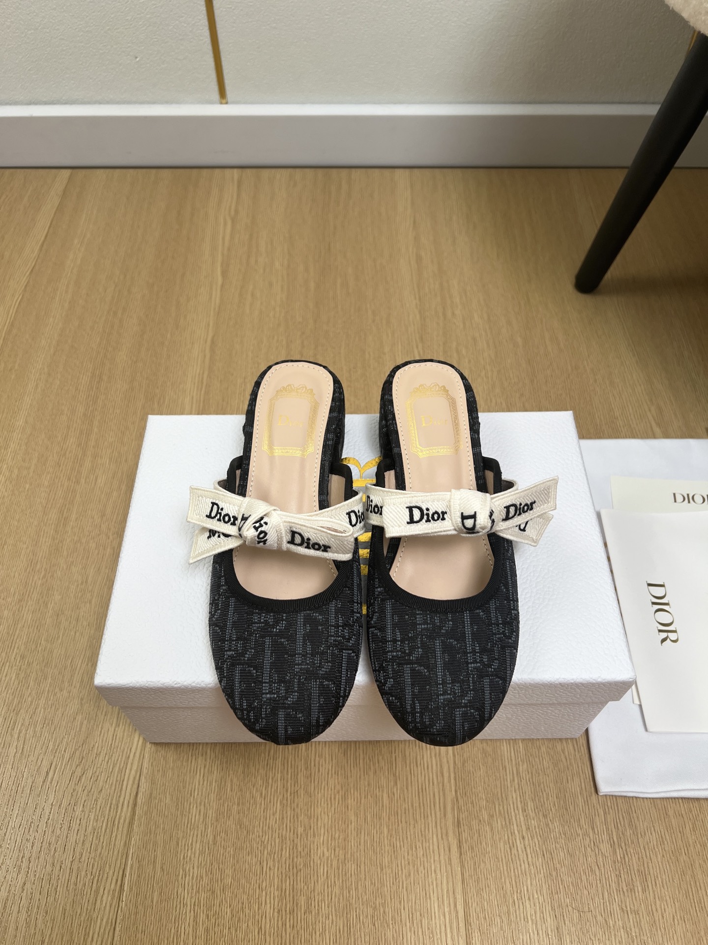 Dior Mary Jane Ribbon Bow Mule Slides