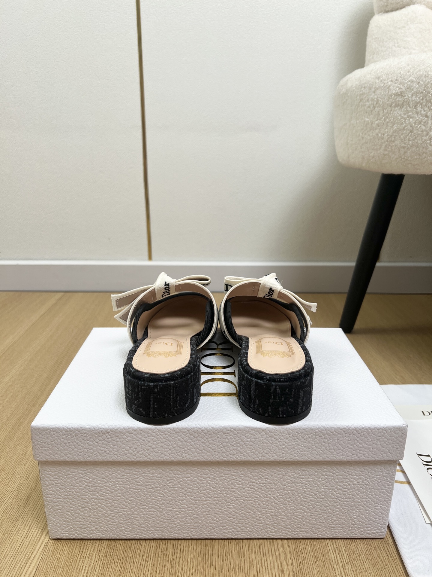 Dior Mary Jane Ribbon Bow Mule Slides