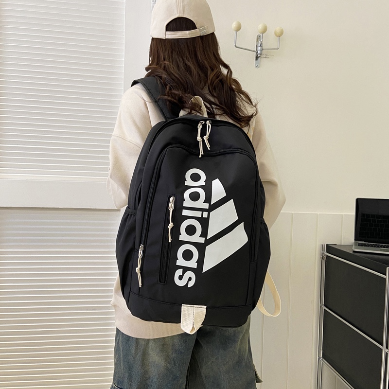 供货价:63💰开学季背包🎒原单好货,原包装吊牌，，Adidas阿迪达斯 街头潮流大容量休闲双肩包男女同款百搭运动背包校园高中大学生书包电脑包 尺寸:44×29×19