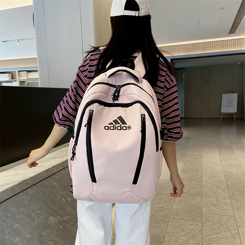 🛒购物价：55💰[江苏档口]Adidas阿迪达斯 男女同款简约百搭休闲双肩包时尚运动大容量背包校园高中大学生书包电脑包 尺寸:46×31×18