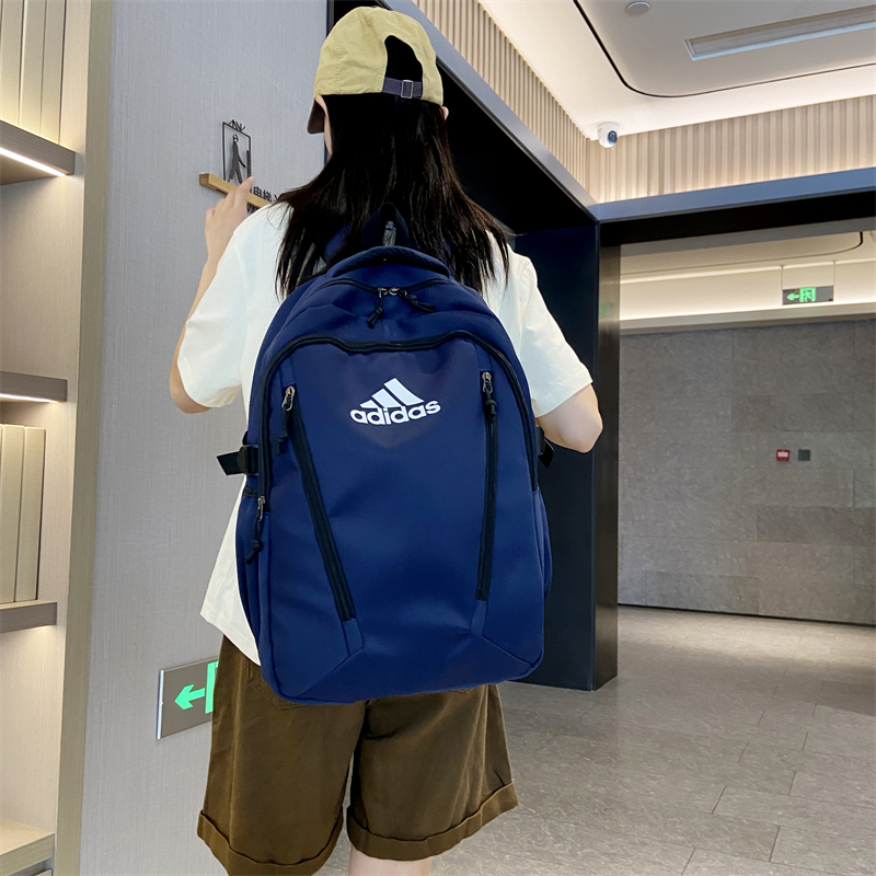 🛒购物价：55💰[江苏档口]Adidas阿迪达斯 男女同款简约百搭休闲双肩包时尚运动大容量背包校园高中大学生书包电脑包 尺寸:46×31×18