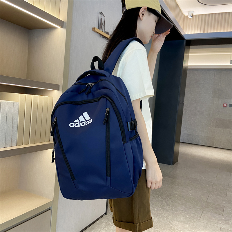 🛒购物价：55💰[江苏档口]Adidas阿迪达斯 男女同款简约百搭休闲双肩包时尚运动大容量背包校园高中大学生书包电脑包 尺寸:46×31×18