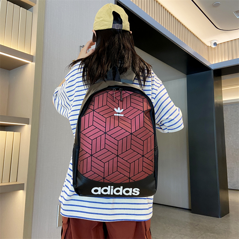 🛒购物价：55💰[江苏档口]Adidas阿迪达斯三叶草 男女街头潮流休闲双肩包菱形高中大学生书包电脑包户外旅行背包 尺寸:42×30×14