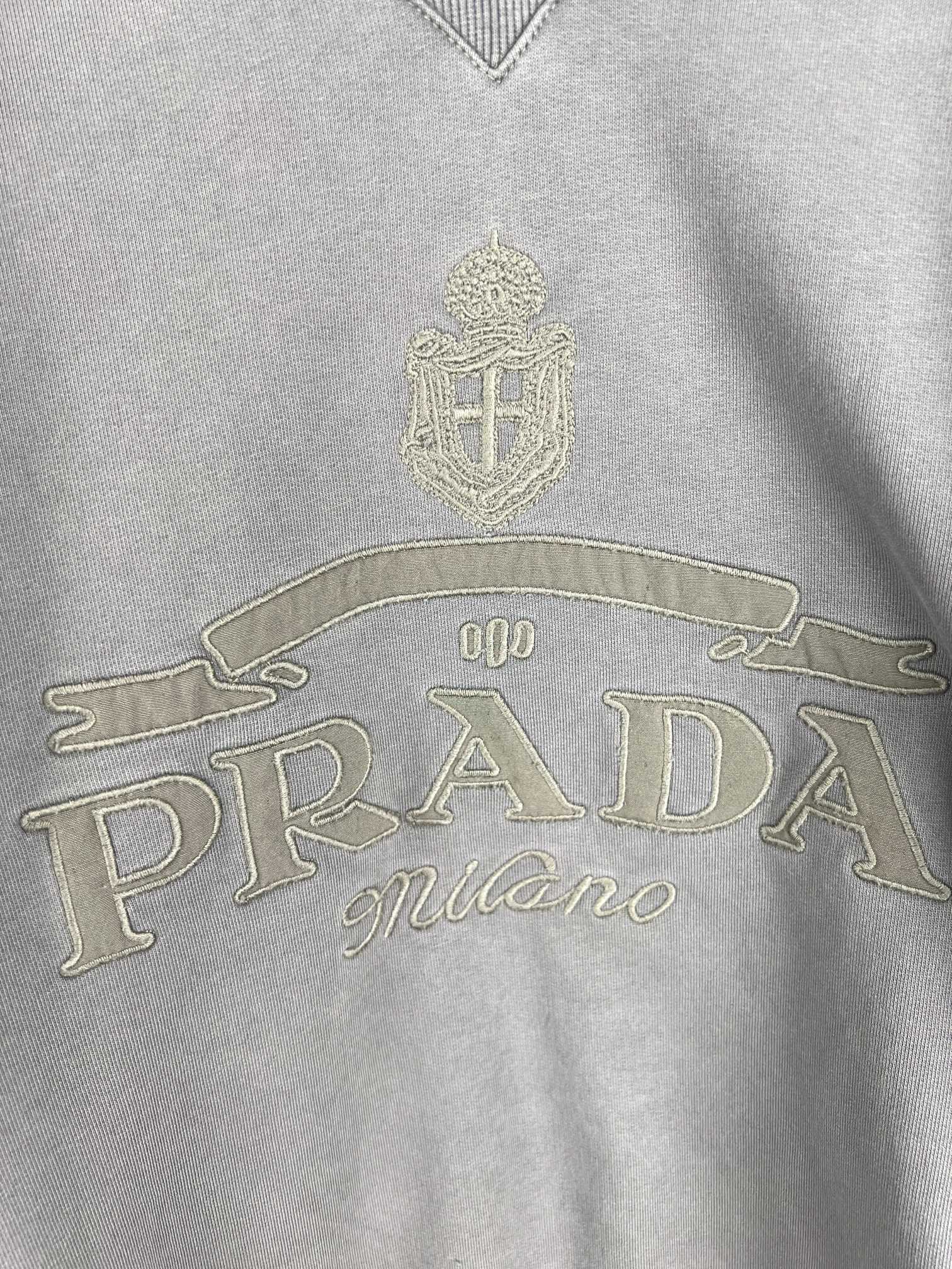 PRADA普拉达logo贴布刺绣毛圈鱼鳞底料连帽卫衣 4