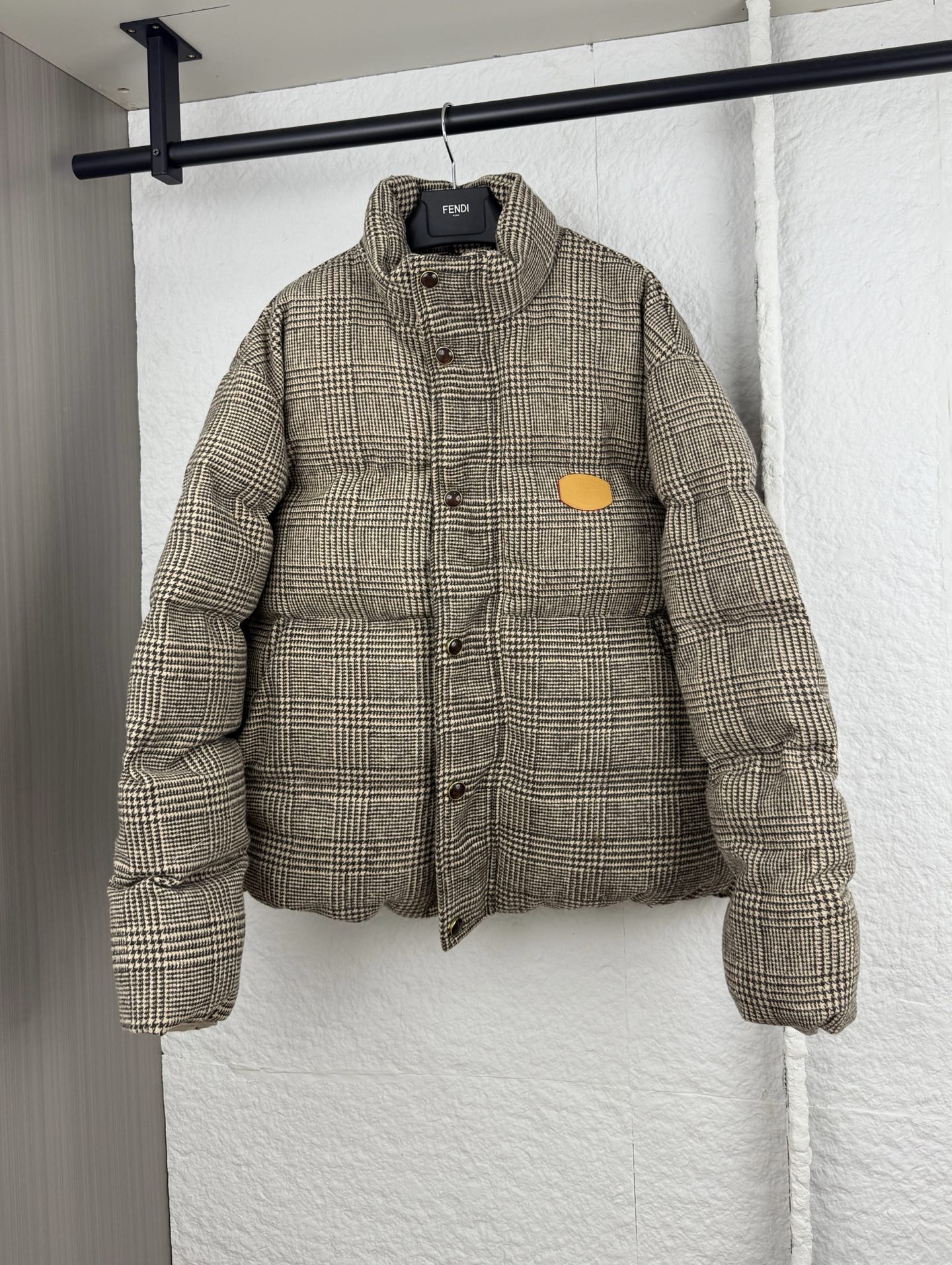P425 1V Chaqueta de algodón con cinturón a cuadros de tweed Louis 46/48/50/52