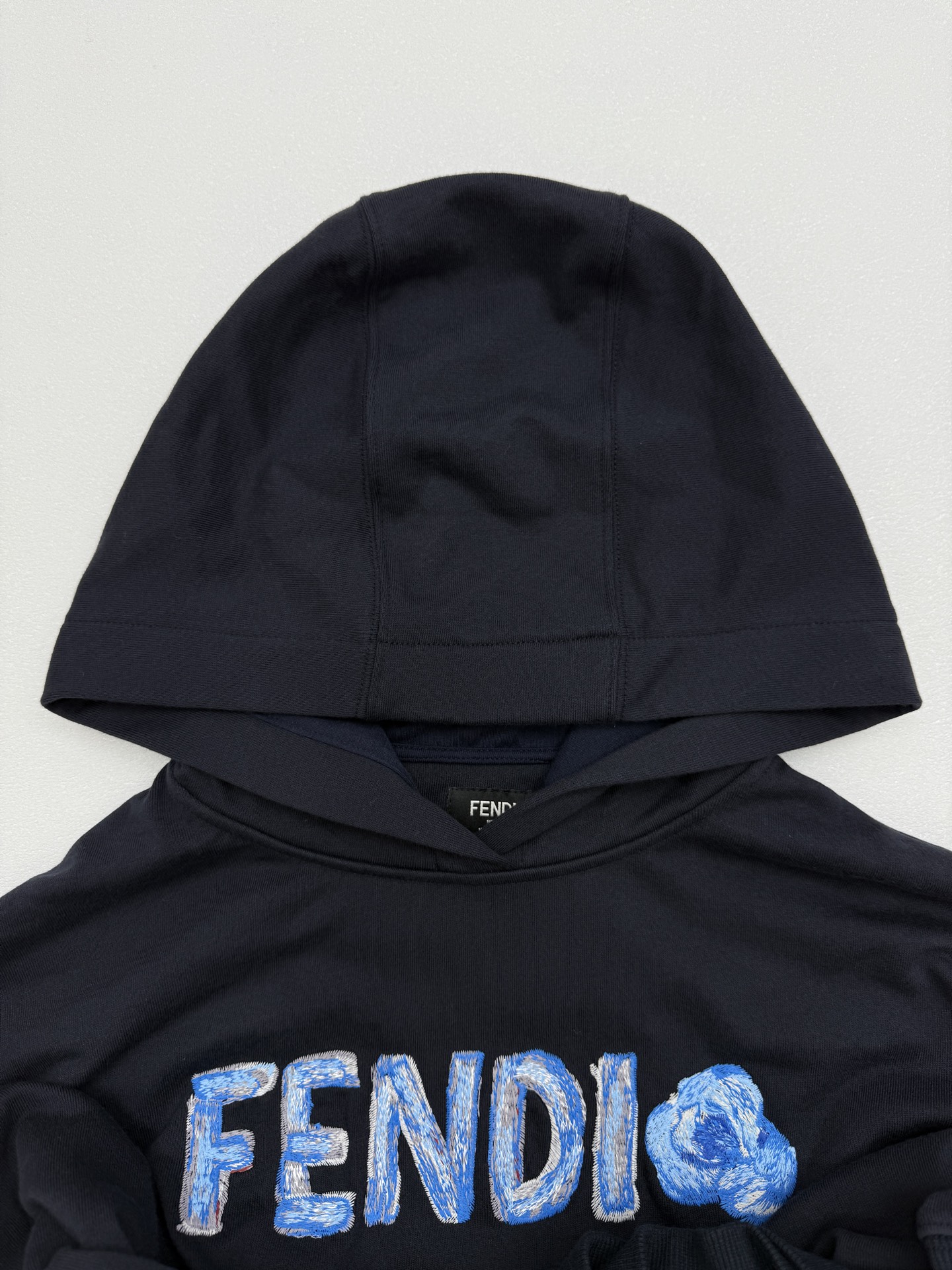 Fendi Fendi芬迪字母花朵刺绣连帽卫衣