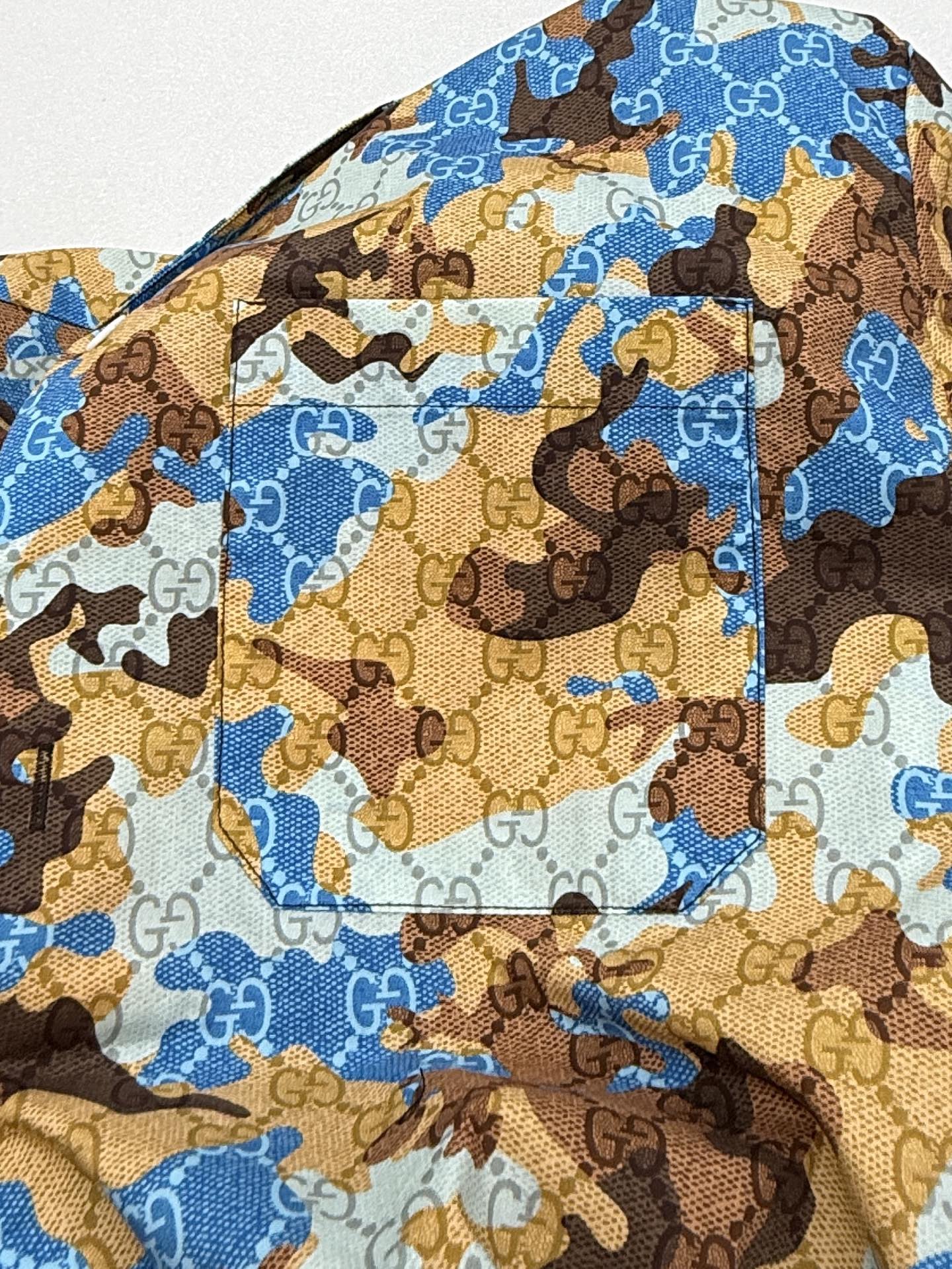Gucci Gucci古驰双G迷彩印花套装短袖衬衫