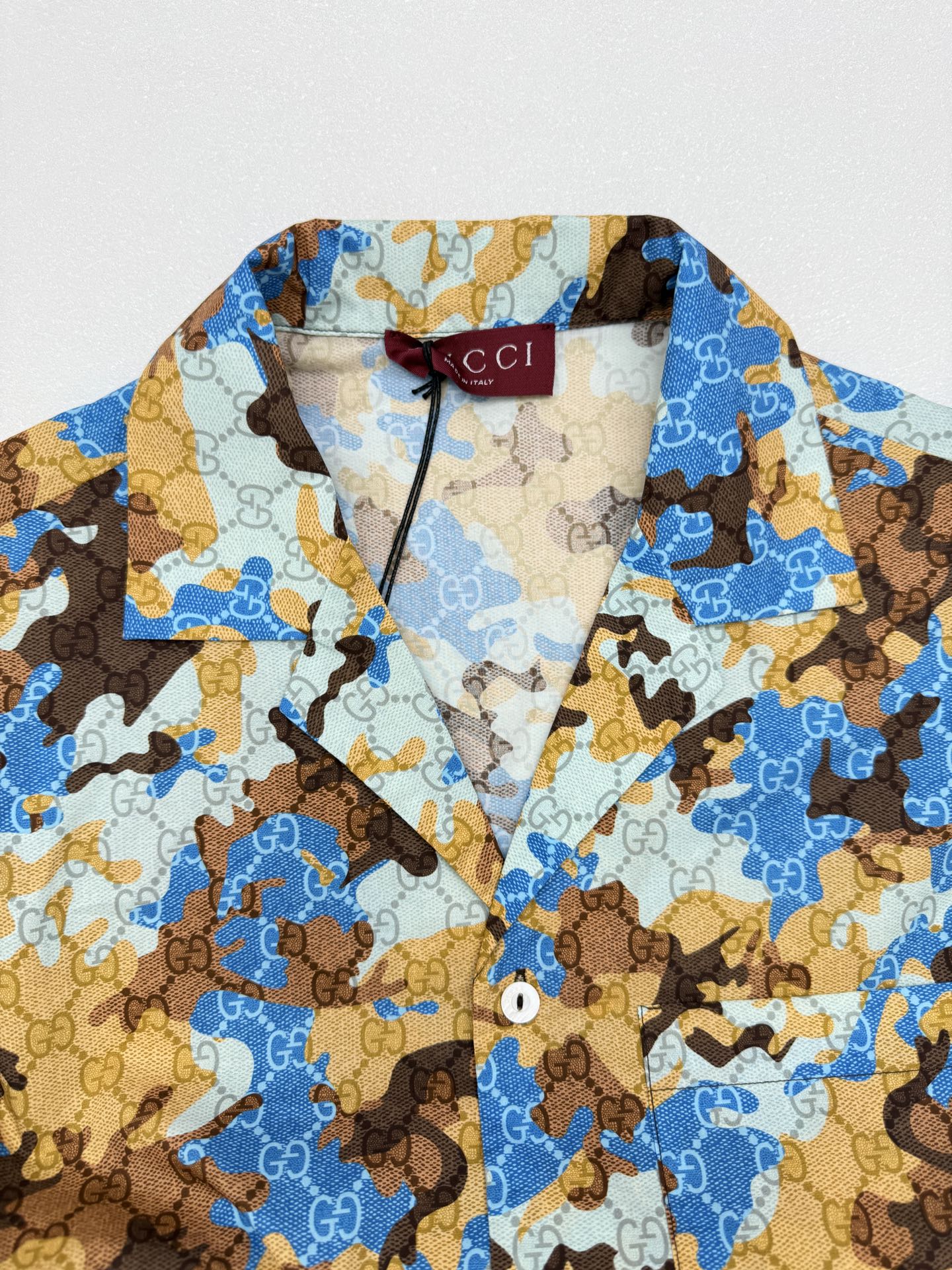 Gucci Gucci古驰双G迷彩印花套装短袖衬衫