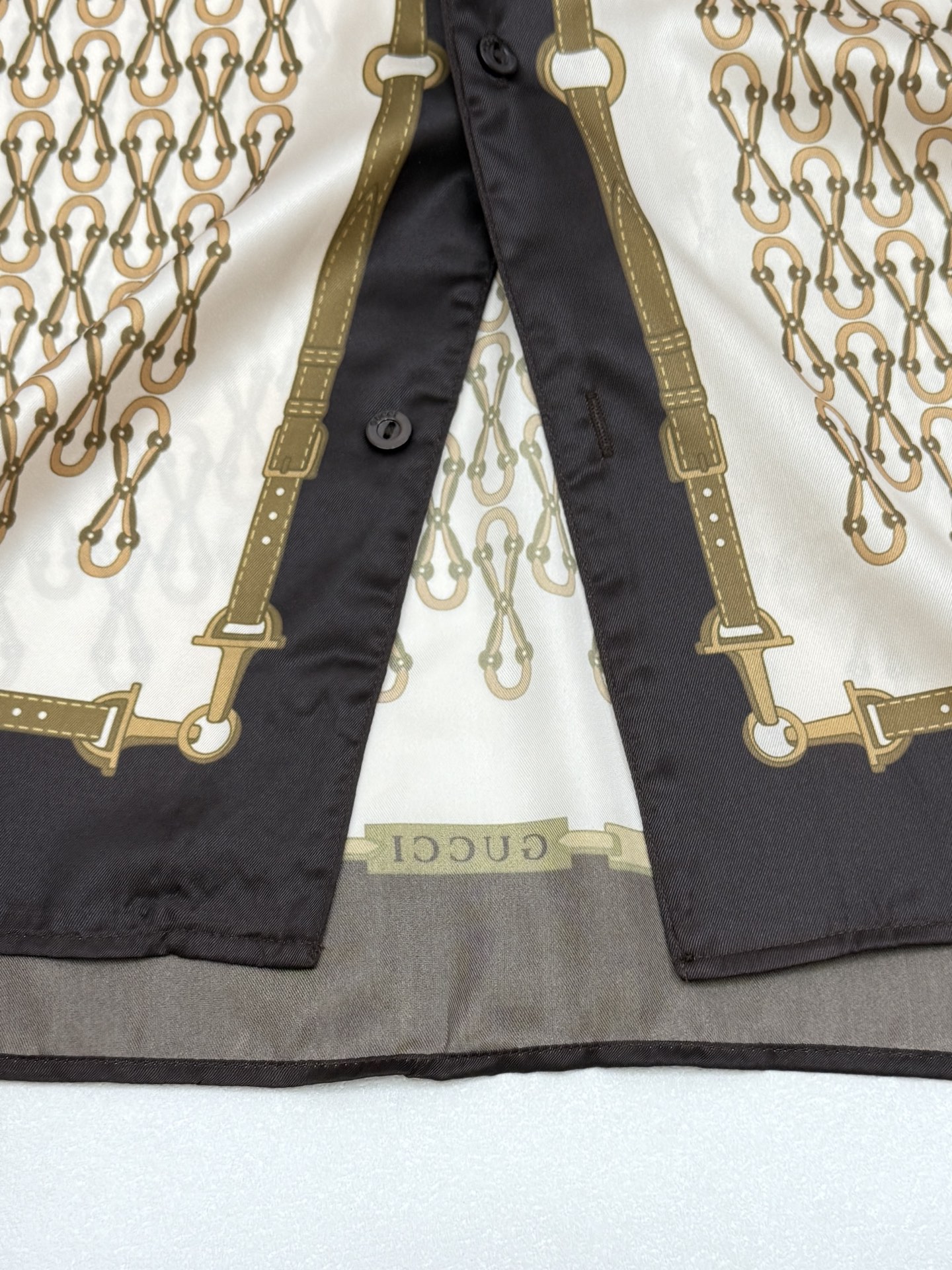 Gucci Gucci古驰马衔扣印花套装短袖衬衫