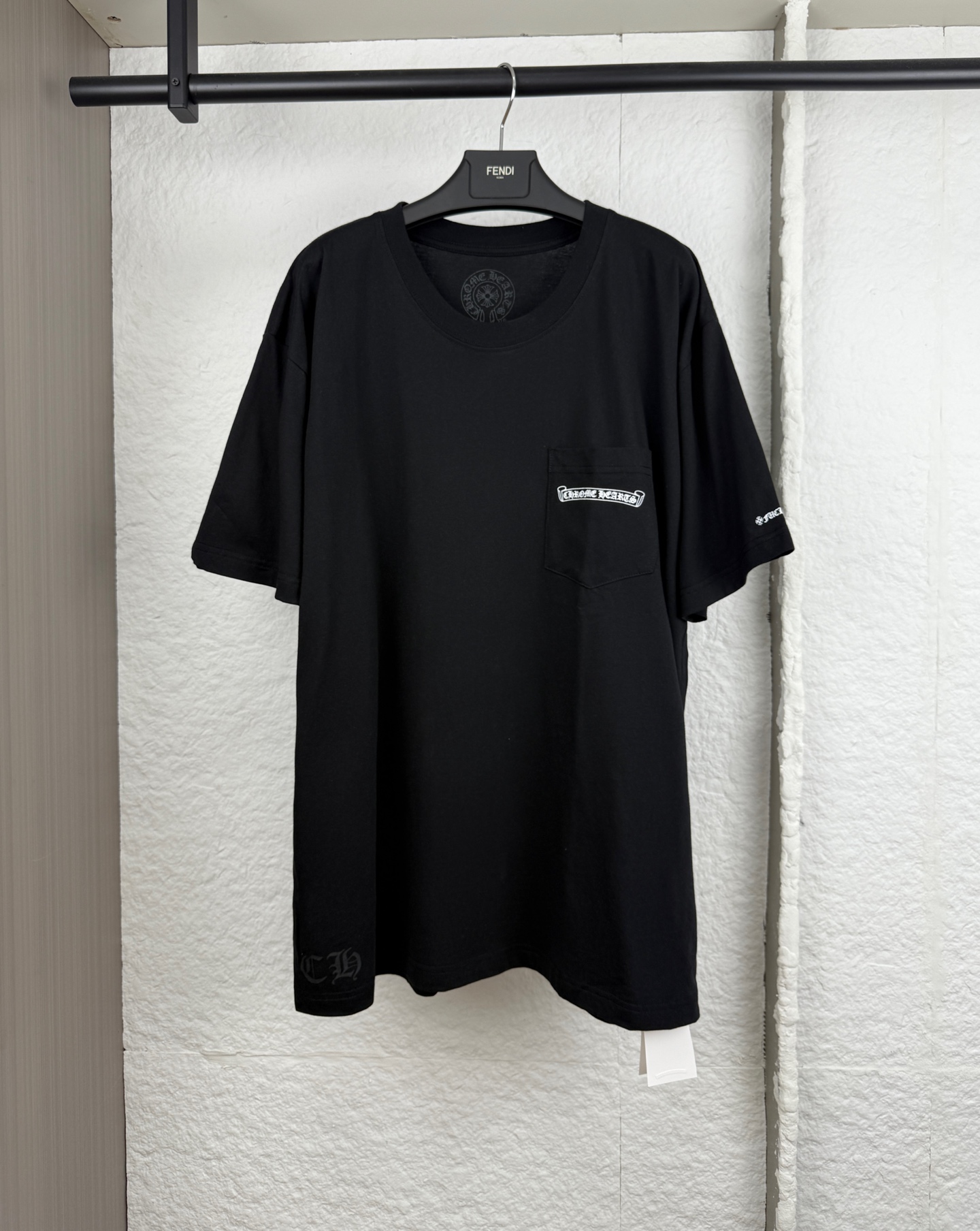 Chrome Hearts Chrome Hearts克罗心胸口口袋梵文印花T恤短袖