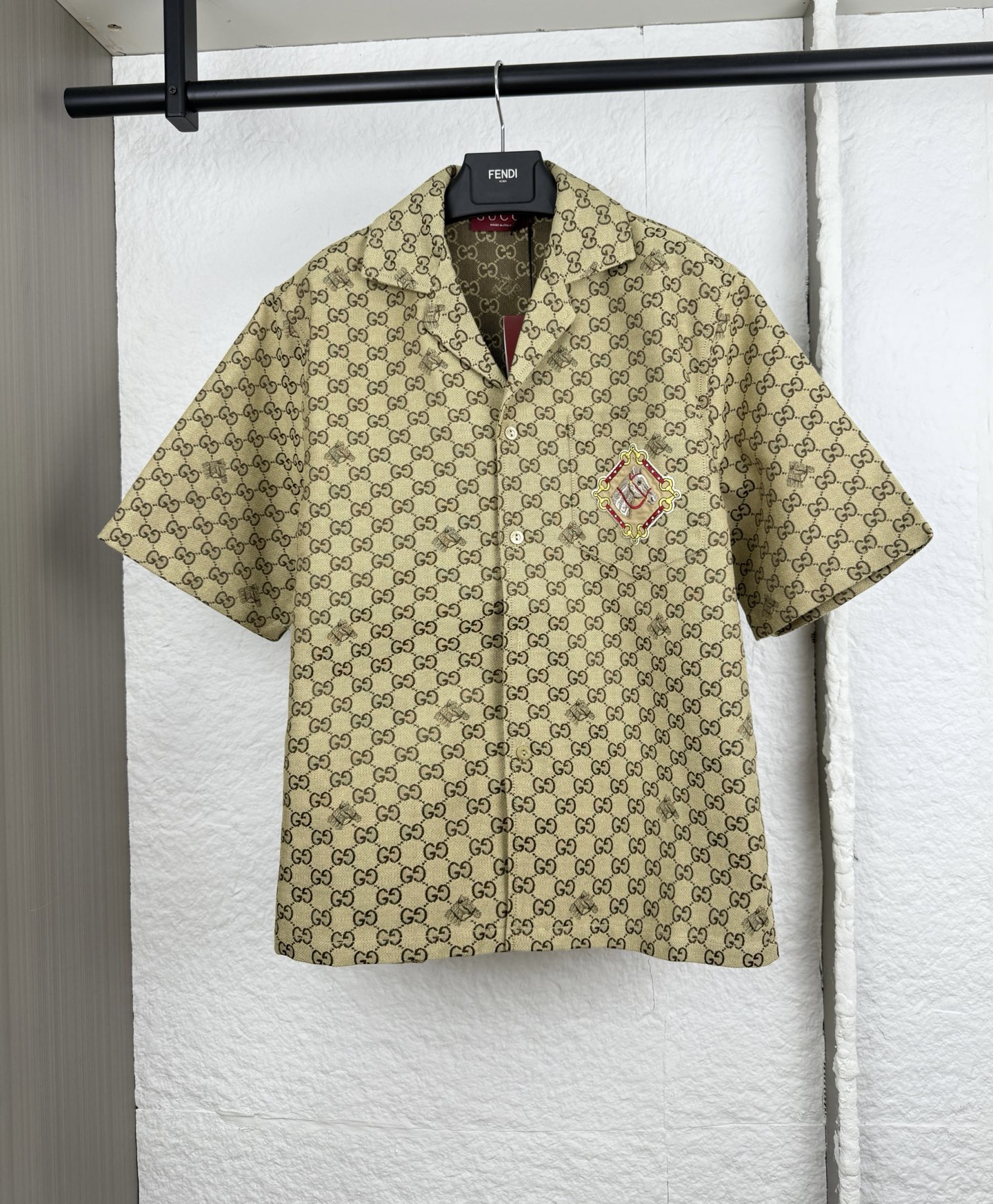 Gucci Gucci古驰双G马头刺绣短袖衬衫
