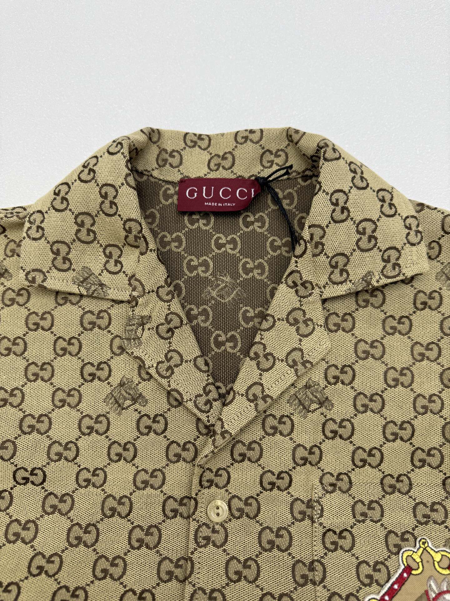Gucci Gucci古驰双G马头刺绣短袖衬衫
