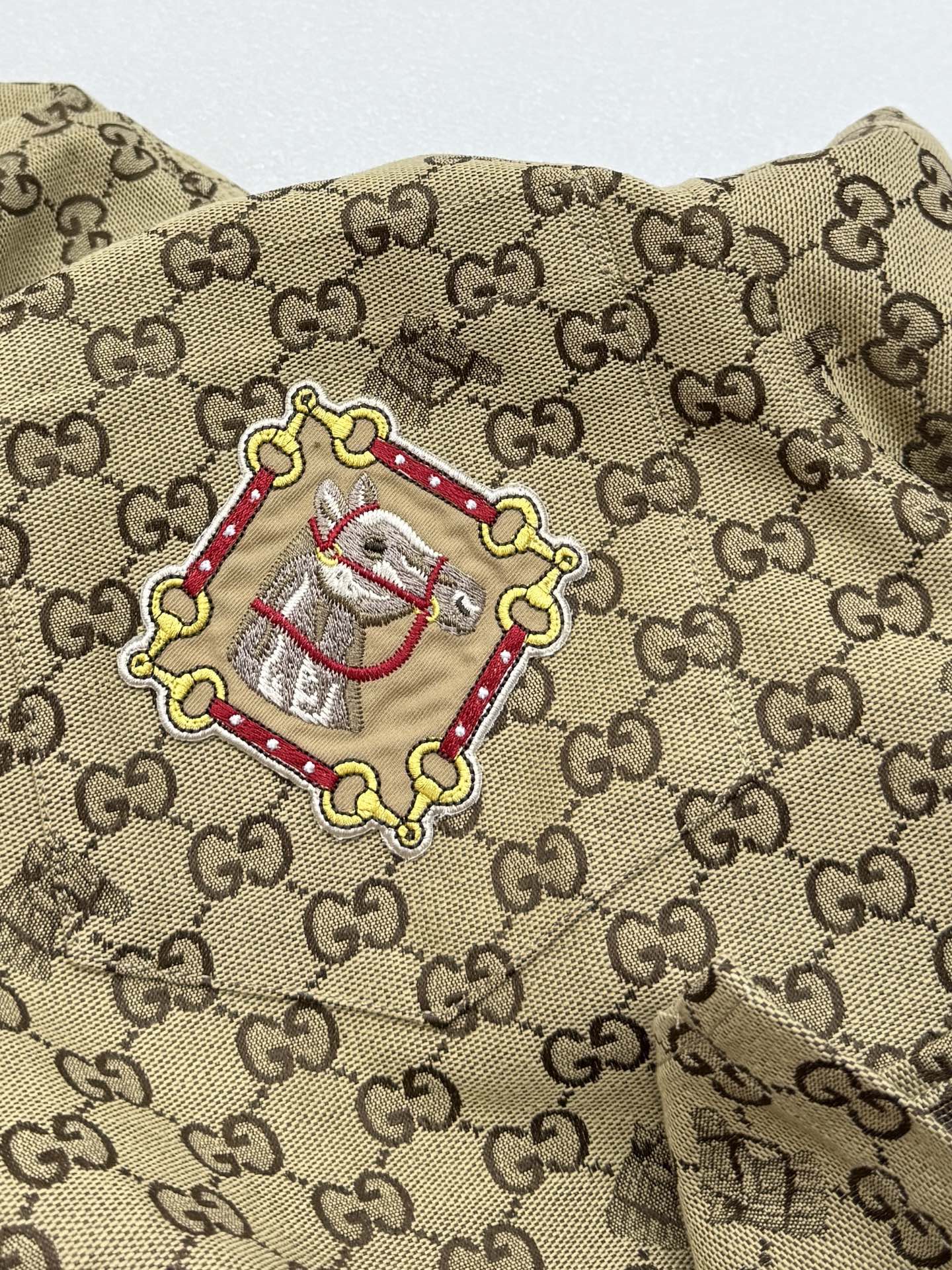 Gucci Gucci古驰双G马头刺绣短袖衬衫