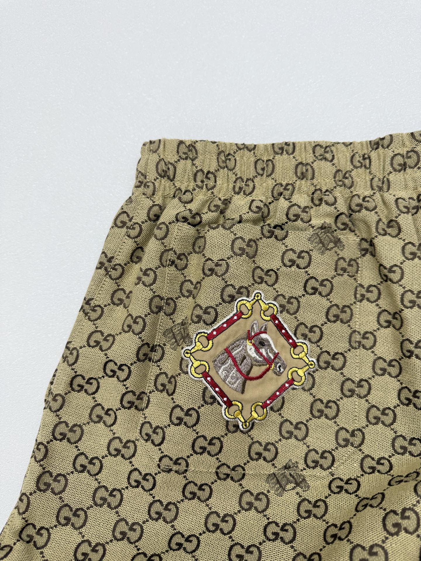 Gucci Gucci古驰双G马头刺绣抽绳短裤