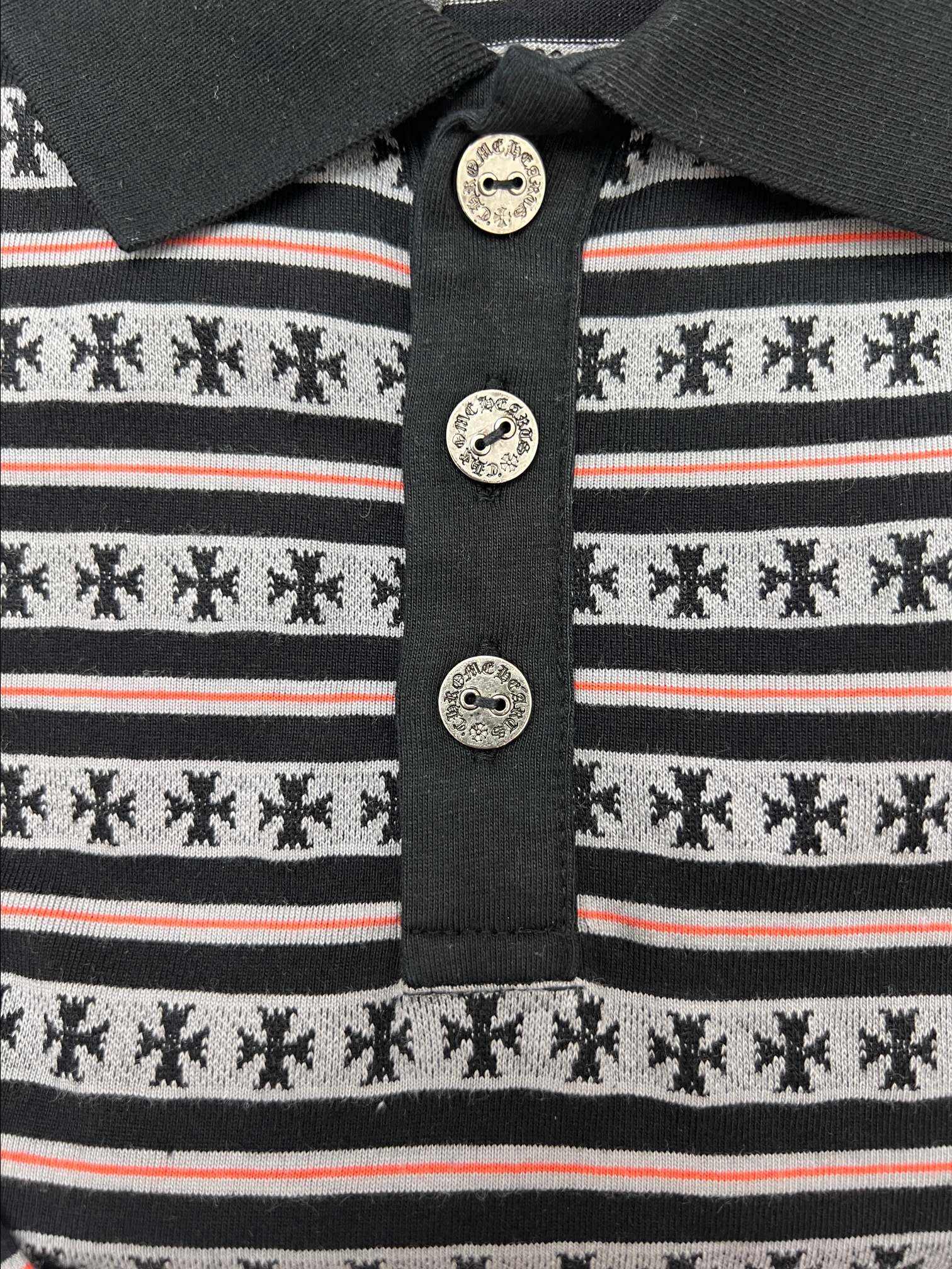 Chrome Hearts Chrome Hearts克罗心嘴巴刺绣长袖polo衫