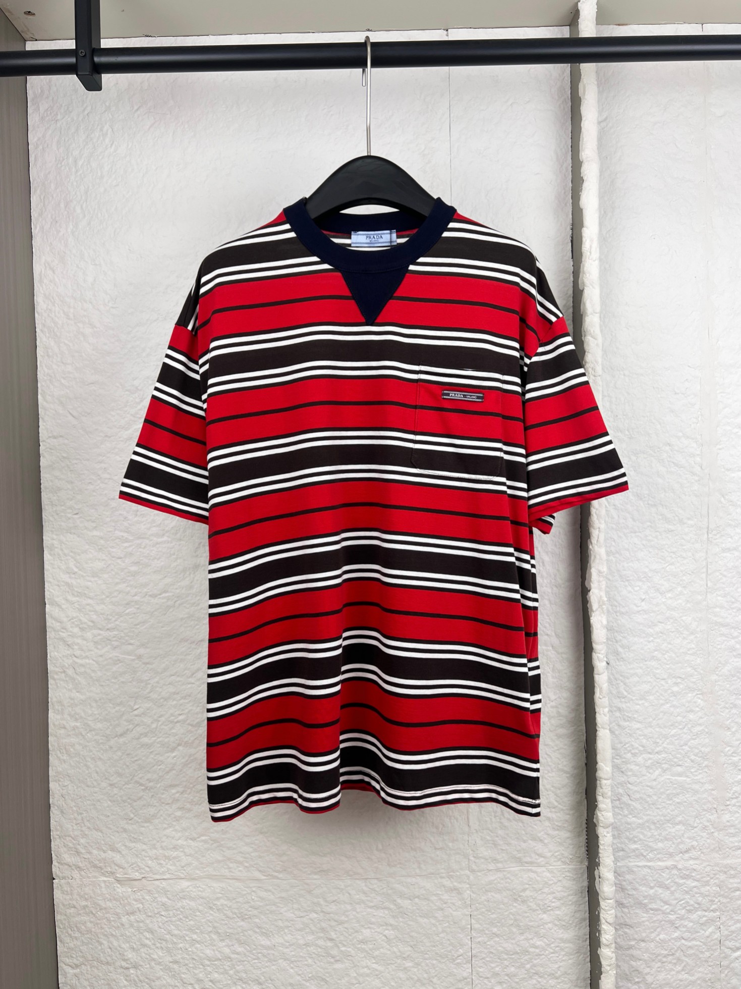 P155 Prada Camiseta Prada tejido rayas manga corta 36/38/40/42