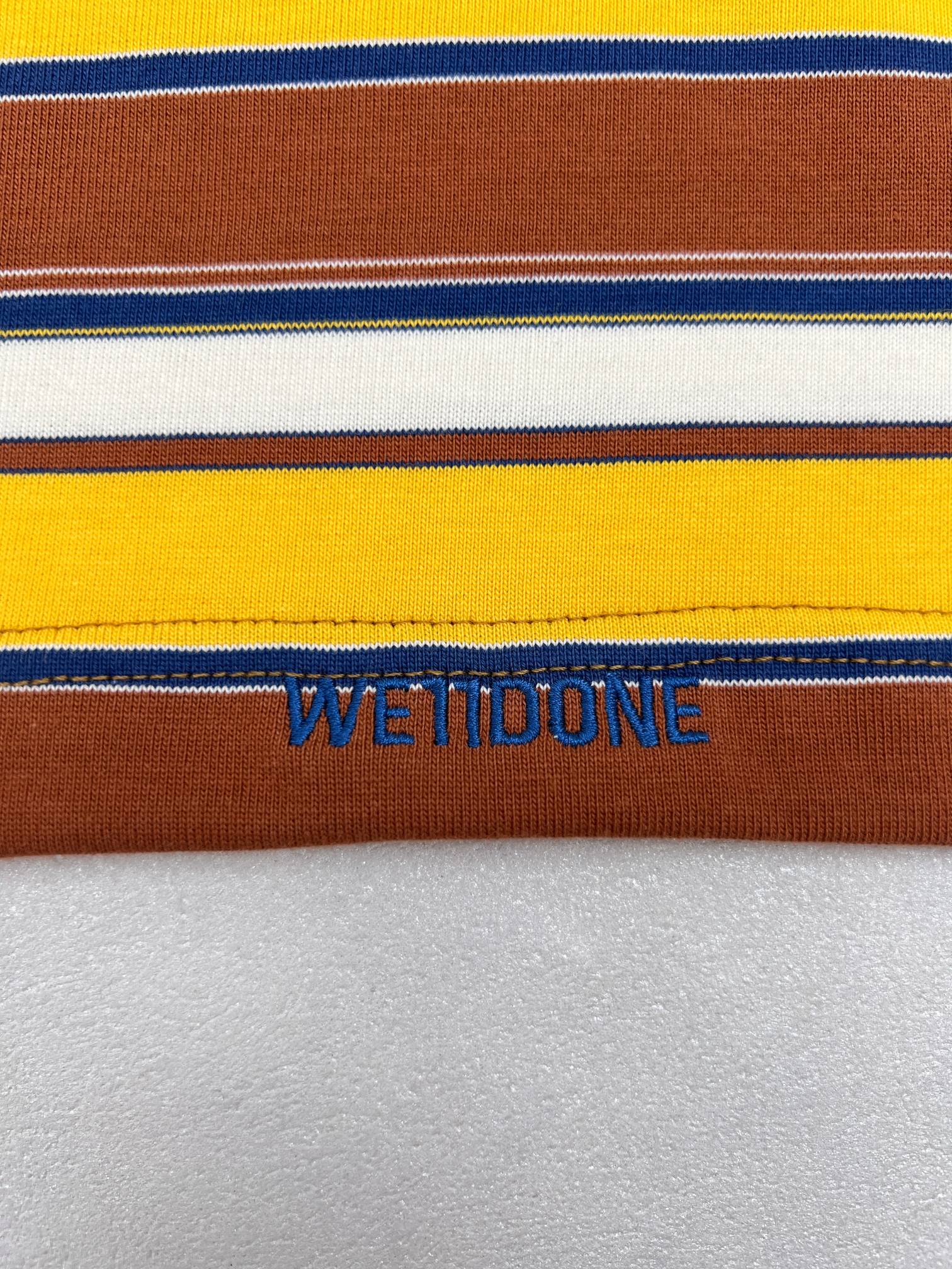 Welldone We11done字母刺绣条纹T恤短袖