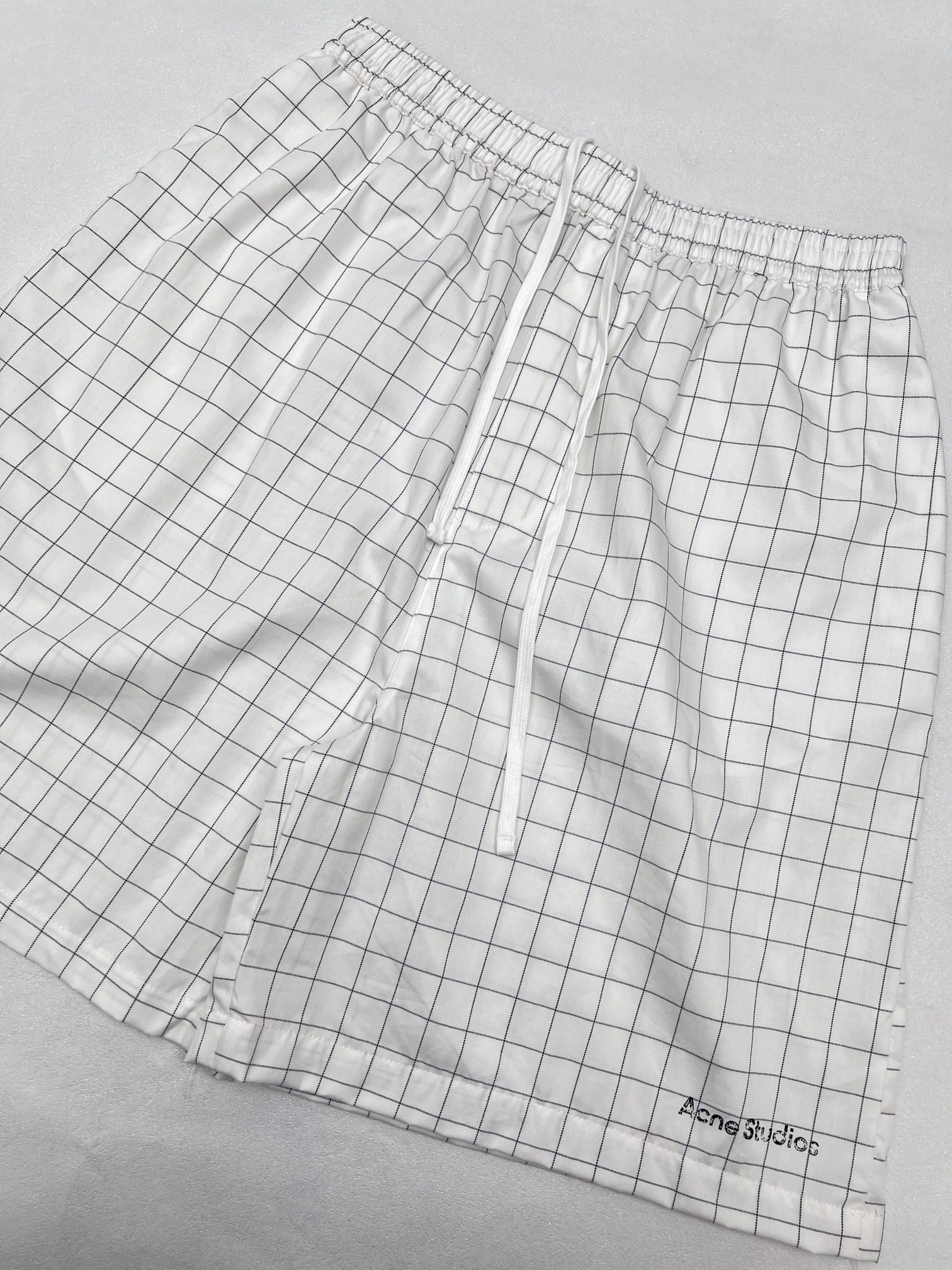 Acne Studios Acne Studios格子印花抽绳短裤