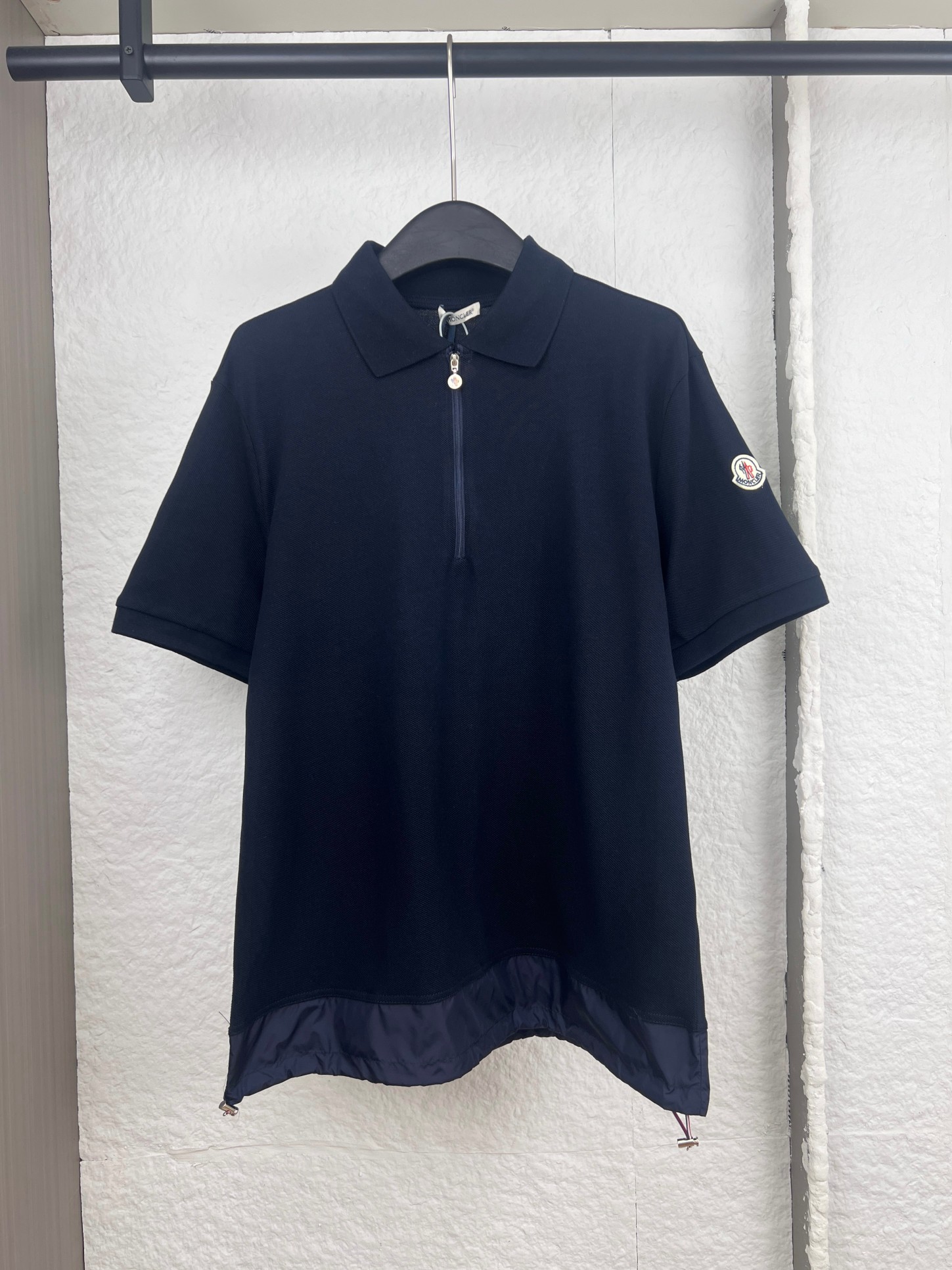 Moncler Moncler蒙口尼龙拼接袖标拉链polo衫