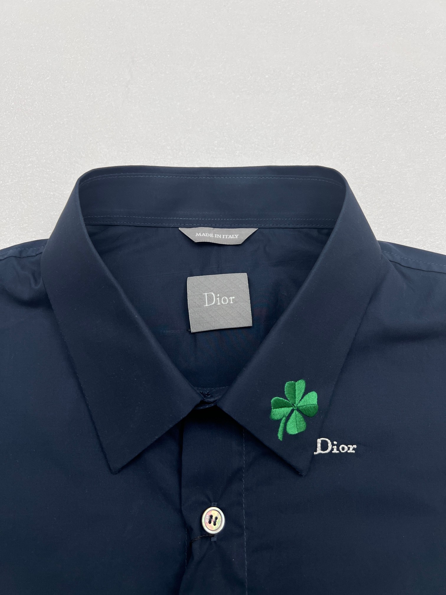 Dior Dior迪奥领口四叶草刺绣短袖衬衫