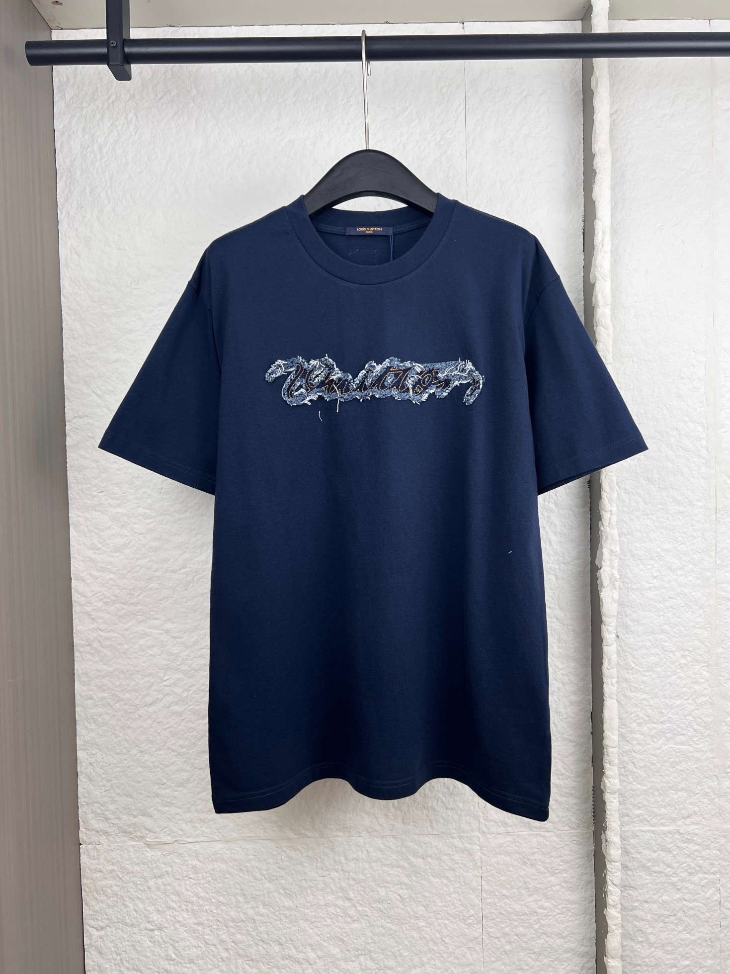 P125 1V路易磨破贴布绣花T恤短袖 S/M/L/XL