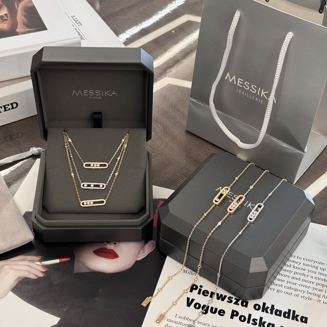 NO:677769,MESSIKA jewelry necklace/bracelet19860909MESSIKA梅西卡首饰 项链/手链 XB003/XD 三金选 百搭经典又特别的一款,不会撞款,真金真钻 社交距离没有障碍,三颗滑动钻石,浪漫且富有现代化气息的标志,绽放女性迷人光芒～,,necklace,bracelet,卡迪亚高端饰品,Jewelry