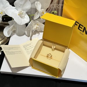 Fendi Jewelry Ring- Gold Set With Diamonds