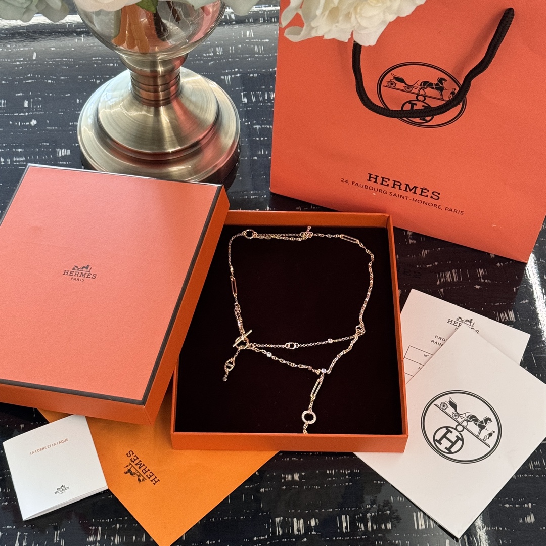 NO:703073,#anchorchainlasso diamond necklace, casual and versatile, fashionable item, it is recommended to buy imported zircon, hand-inlaid, thickness 18k rose gold plated, not easy to fade and oxidize, necklace, Cartier high-end jewelry19860909#锚链套索钻石项链 休闲百搭 时尚单品 建议入手 进口锆石手工镶嵌 厚度镀18k玫瑰金 不轻易掉色氧化,,necklace,卡迪亚高端饰品,Jewelry