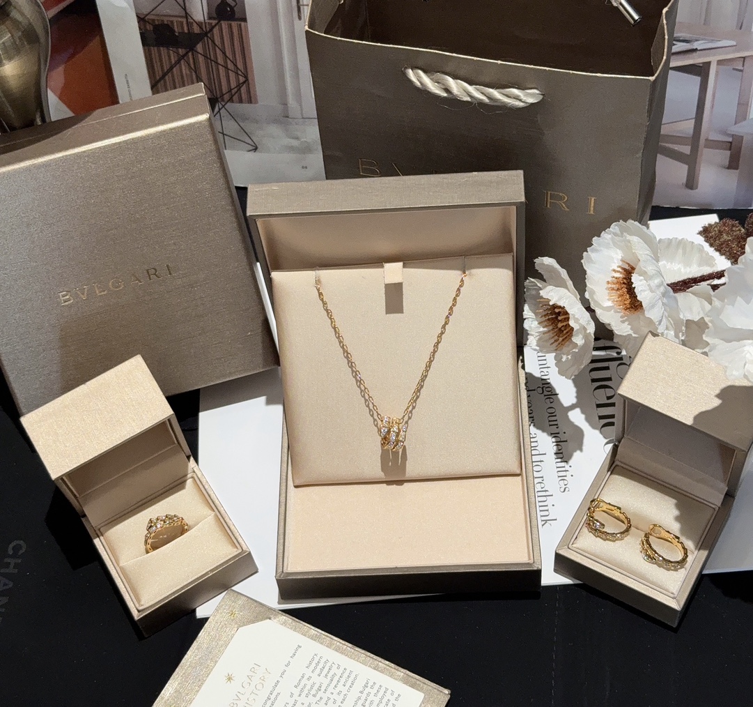 NO:631361,Baojia snake-shaped suit is exquisite, elegant and versatile, available in three colors, Cardia high-end jewelry19860909宝家蛇形套装 精致秀气百搭单品三色都有,,卡迪亚高端饰品,Jewelry