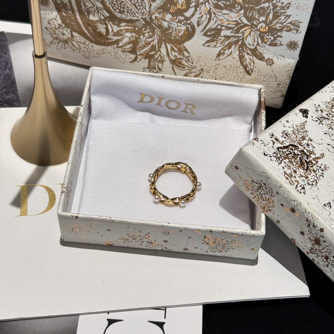 Dior Joyas Anillo Oro Blanco Resina Casual