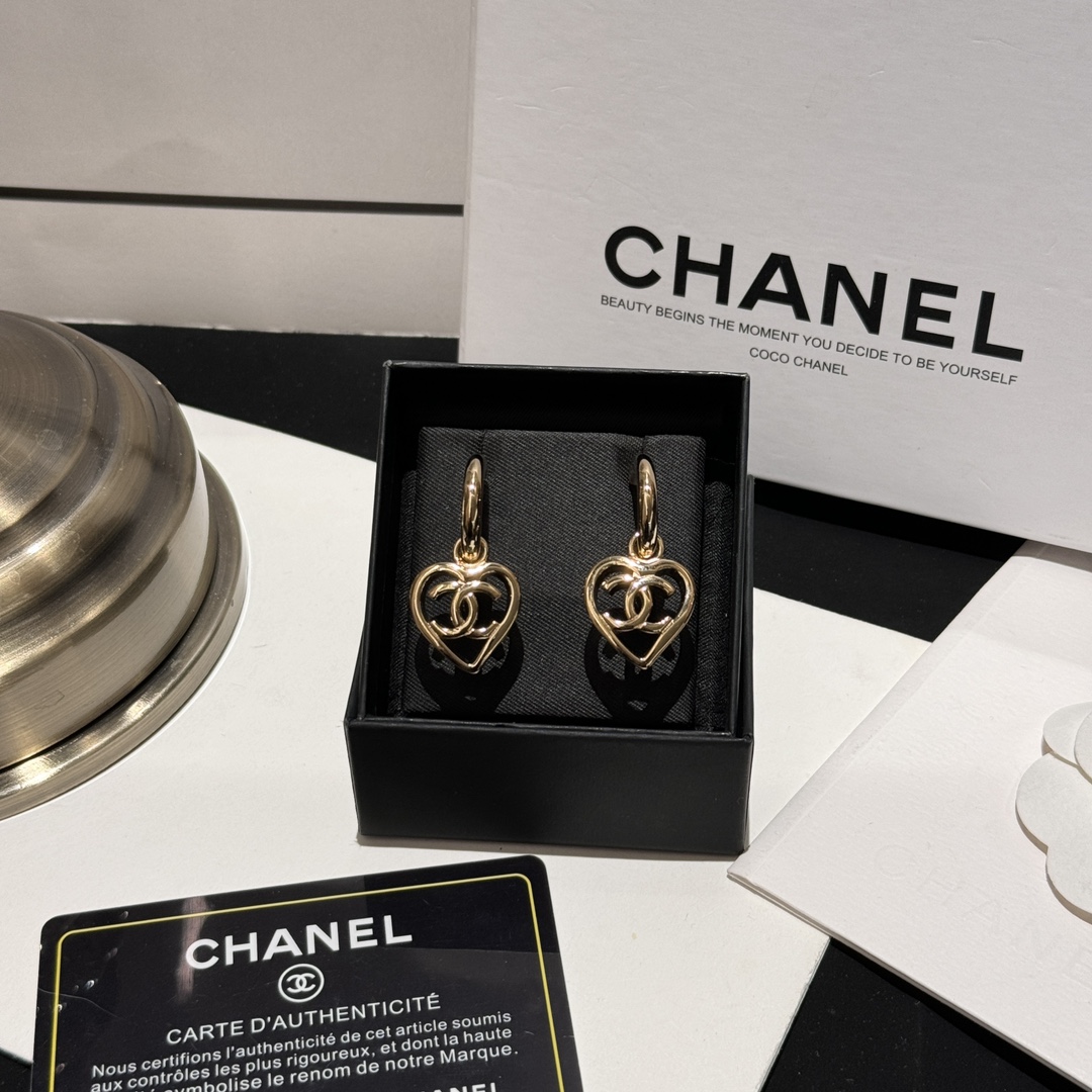 Chanel Joyas Pendiente Oro Trabajo abierto