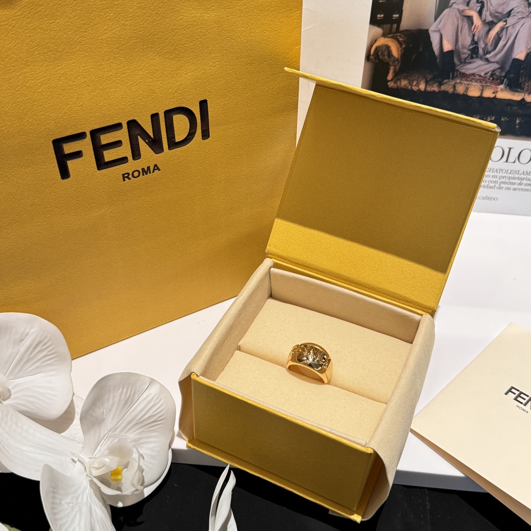 Fendi Fendigraphy Joyas Anillo Oro