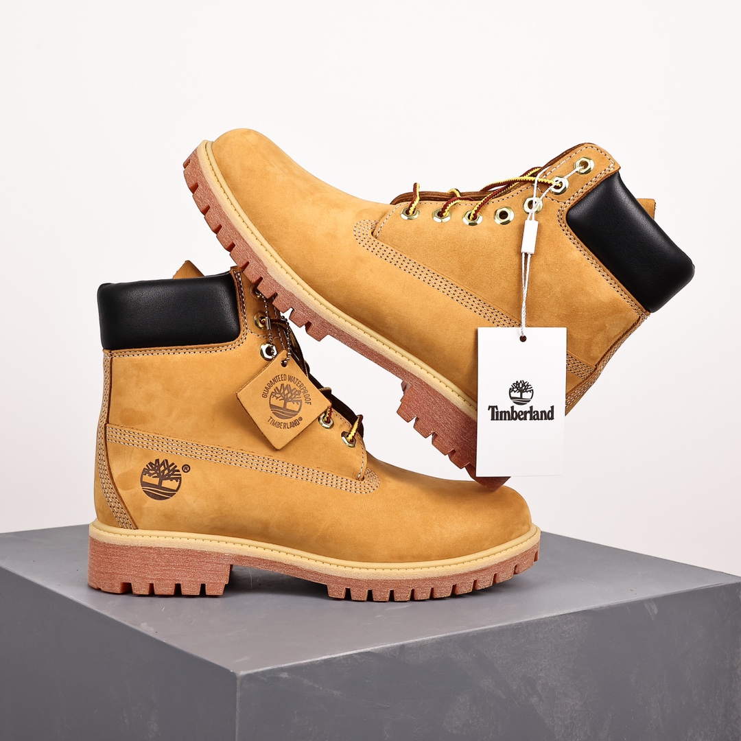 Perspectiva general Timberland no puede vencer a la pelota/altas clásicas amarillas [Modelo femenino de seis …