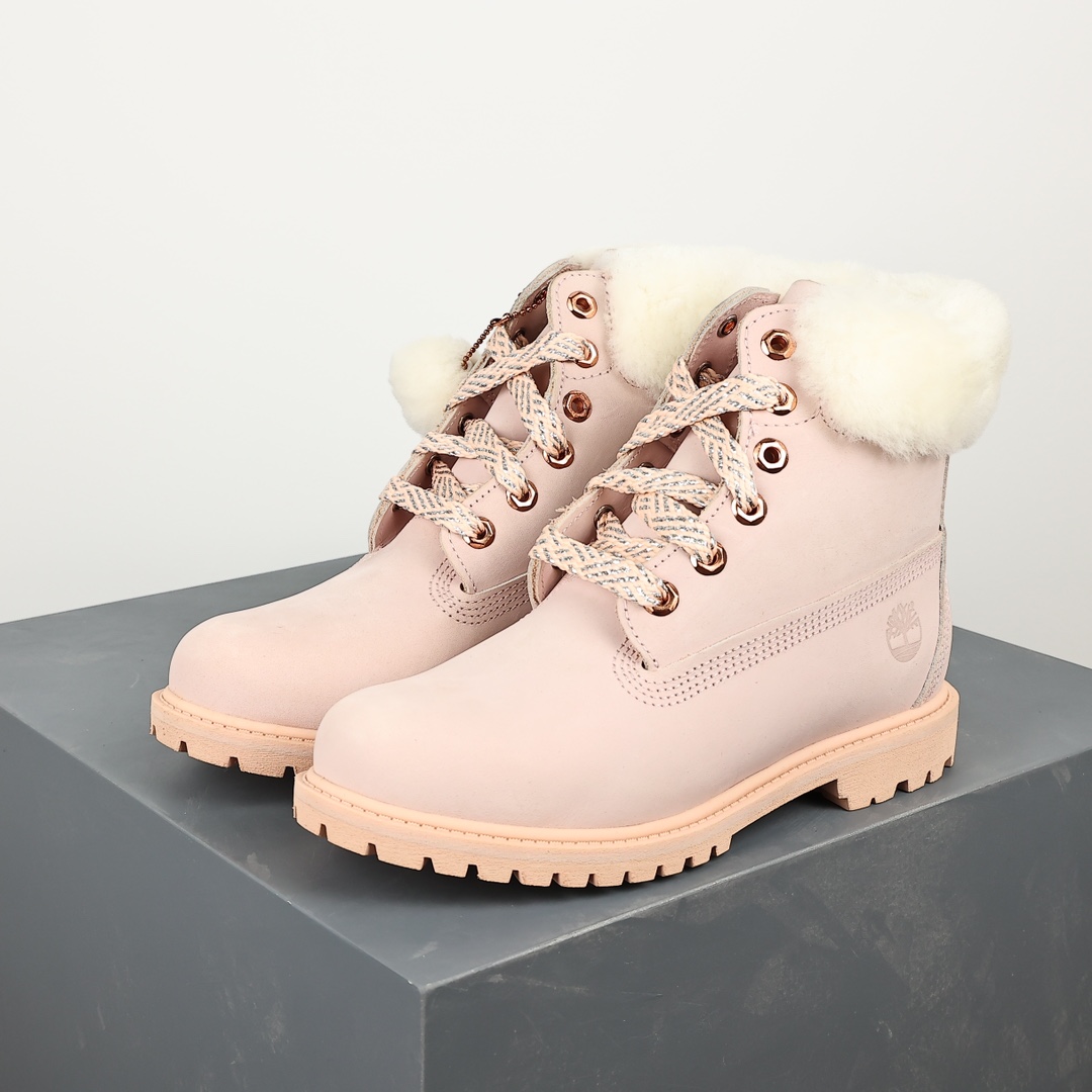 380 Timberland 添柏岚天伯伦 毛球粉色高帮