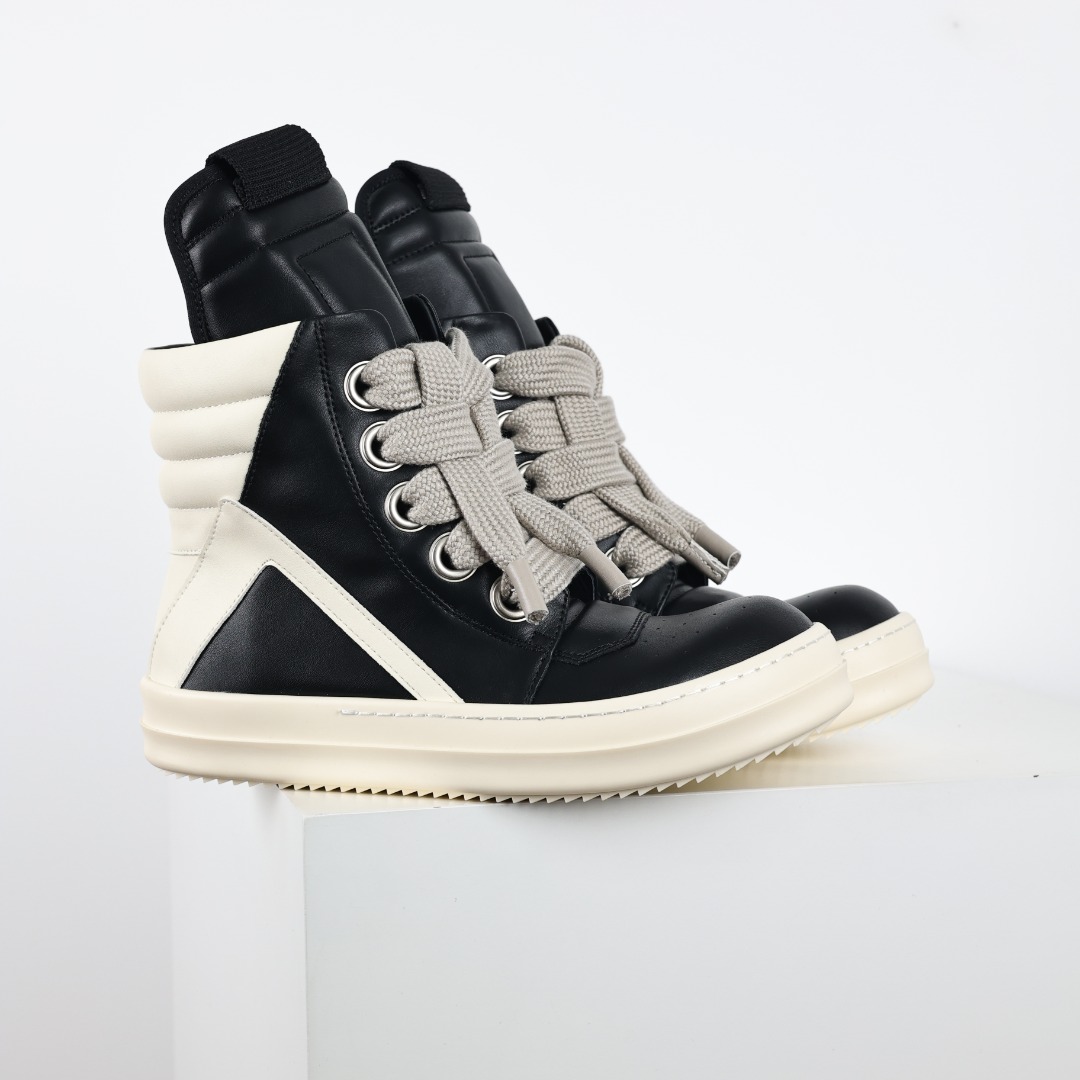 X1【纯原】莞产G版，RO欧文斯Rickowens 主线高帮 经典西瓜头款式“RO高帮倒三角粗鞋带”