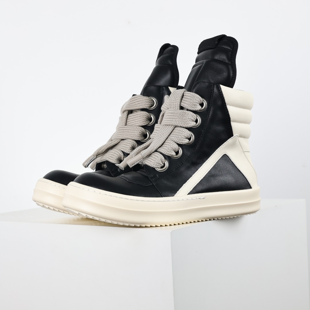 X1【纯原】莞产G版，RO欧文斯Rickowens 主线高帮 经典西瓜头款式“RO高帮倒三角粗鞋带”