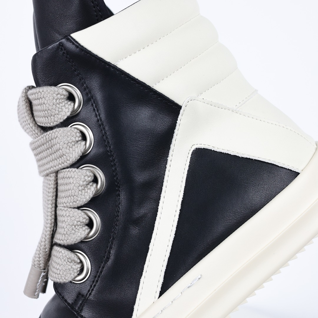X1【纯原】莞产G版，RO欧文斯Rickowens 主线高帮 经典西瓜头款式“RO高帮倒三角粗鞋带”