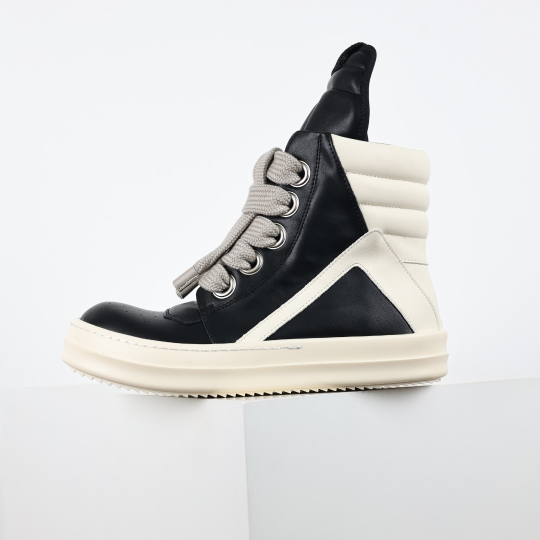 X1【纯原】莞产G版，RO欧文斯Rickowens 主线高帮 经典西瓜头款式“RO高帮倒三角粗鞋带”
