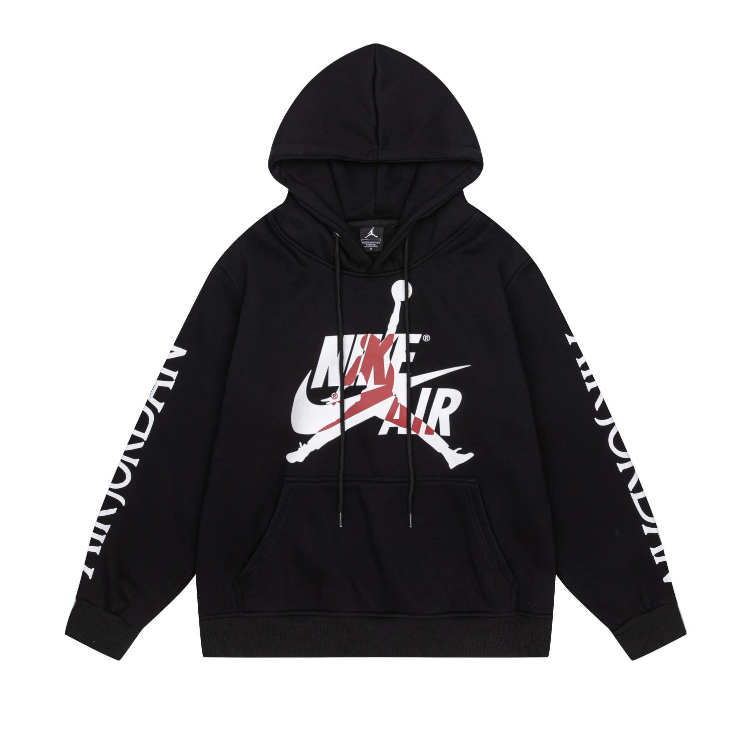 KU 666#AJ FLYING MAN WITH FLUFFY CLOTHES BLACK WHITE M-XXL - 图片 2